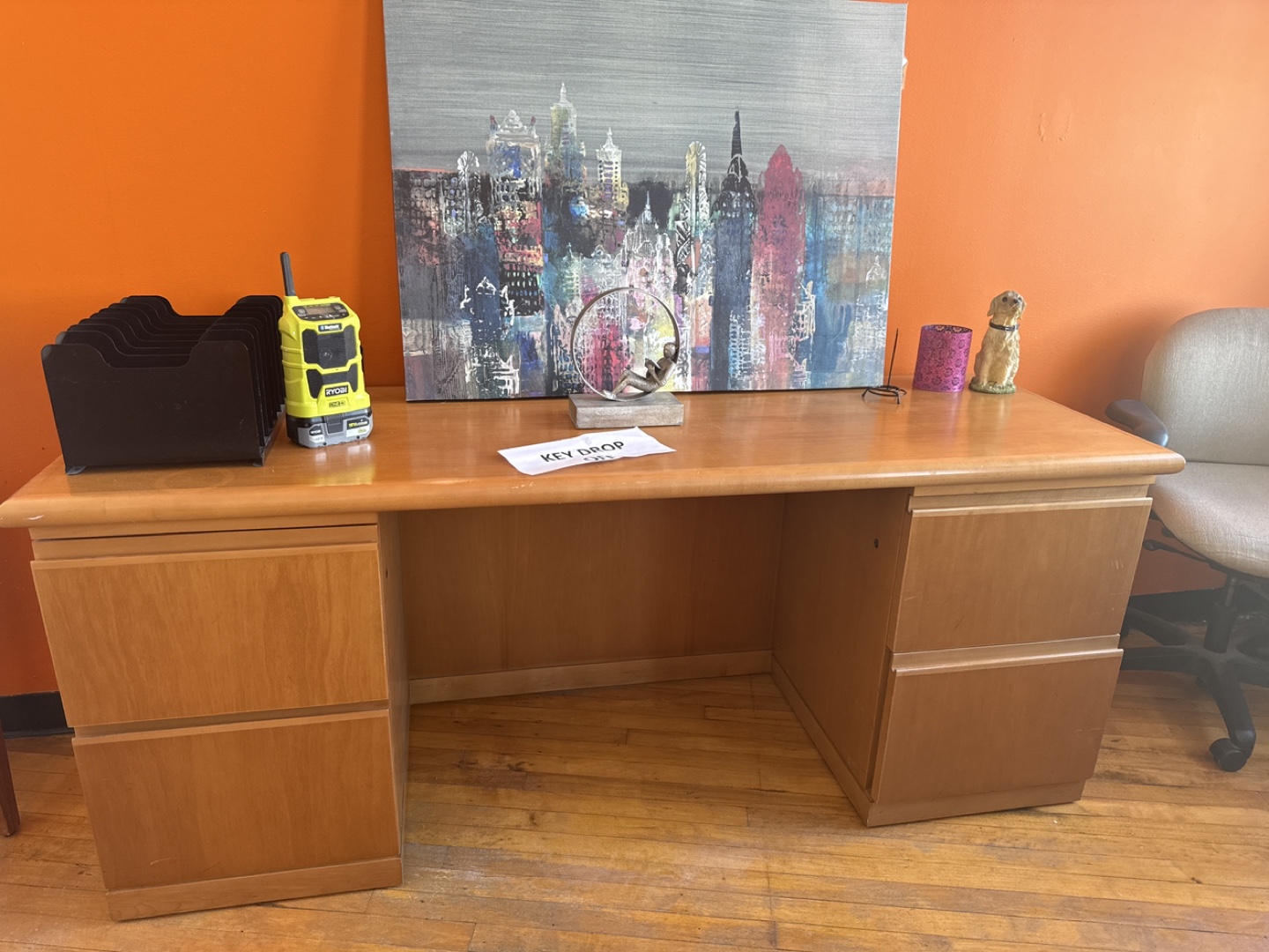 Wooden Office Desk - 6'7" Length