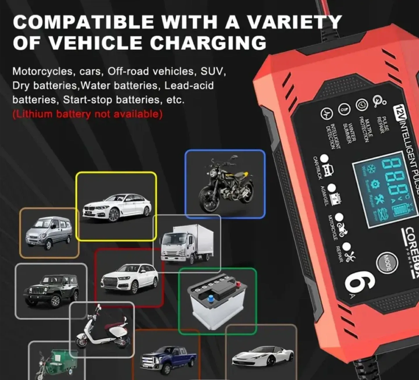 12v battery maintainer for cars ,trucks , motorcycles, image indicator(3)