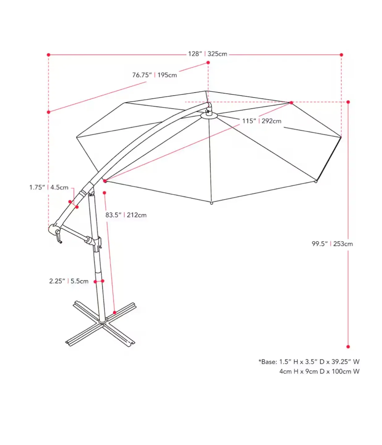 Cantilever Patio Umbrella - Black image indicator(8)