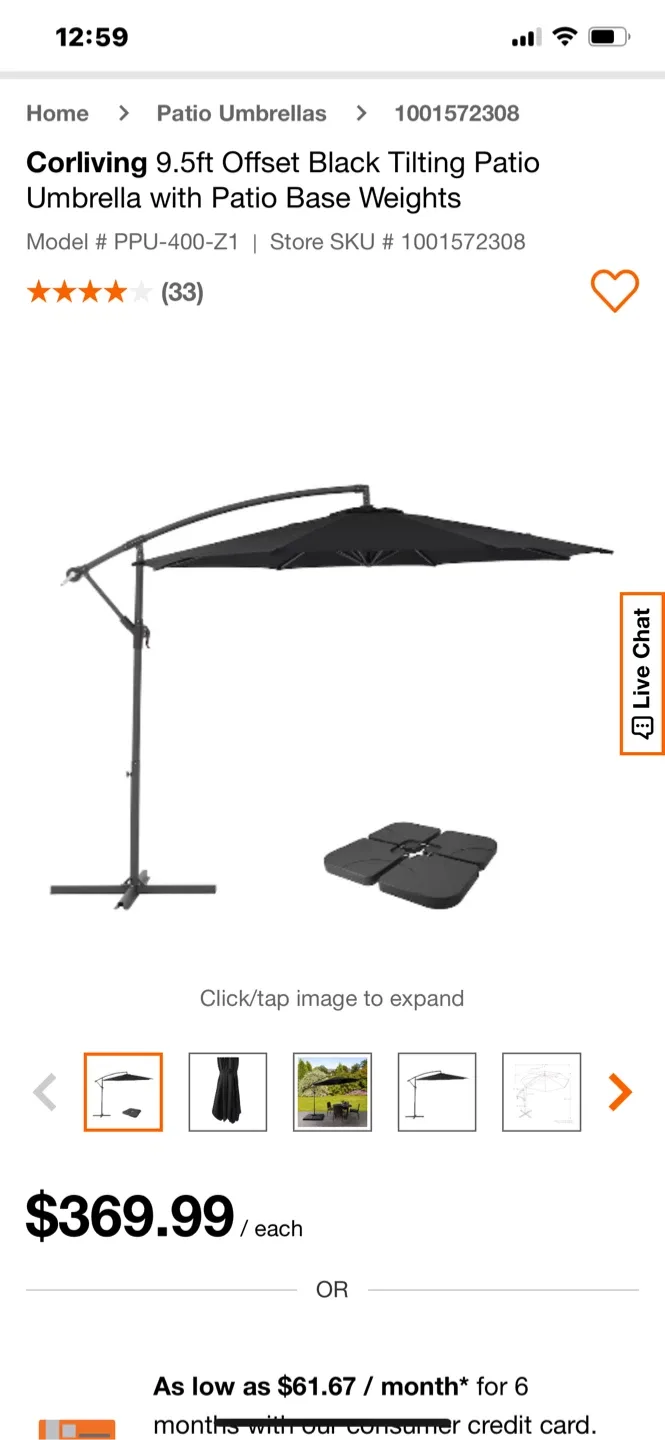 Cantilever Patio Umbrella - Black image indicator(9)