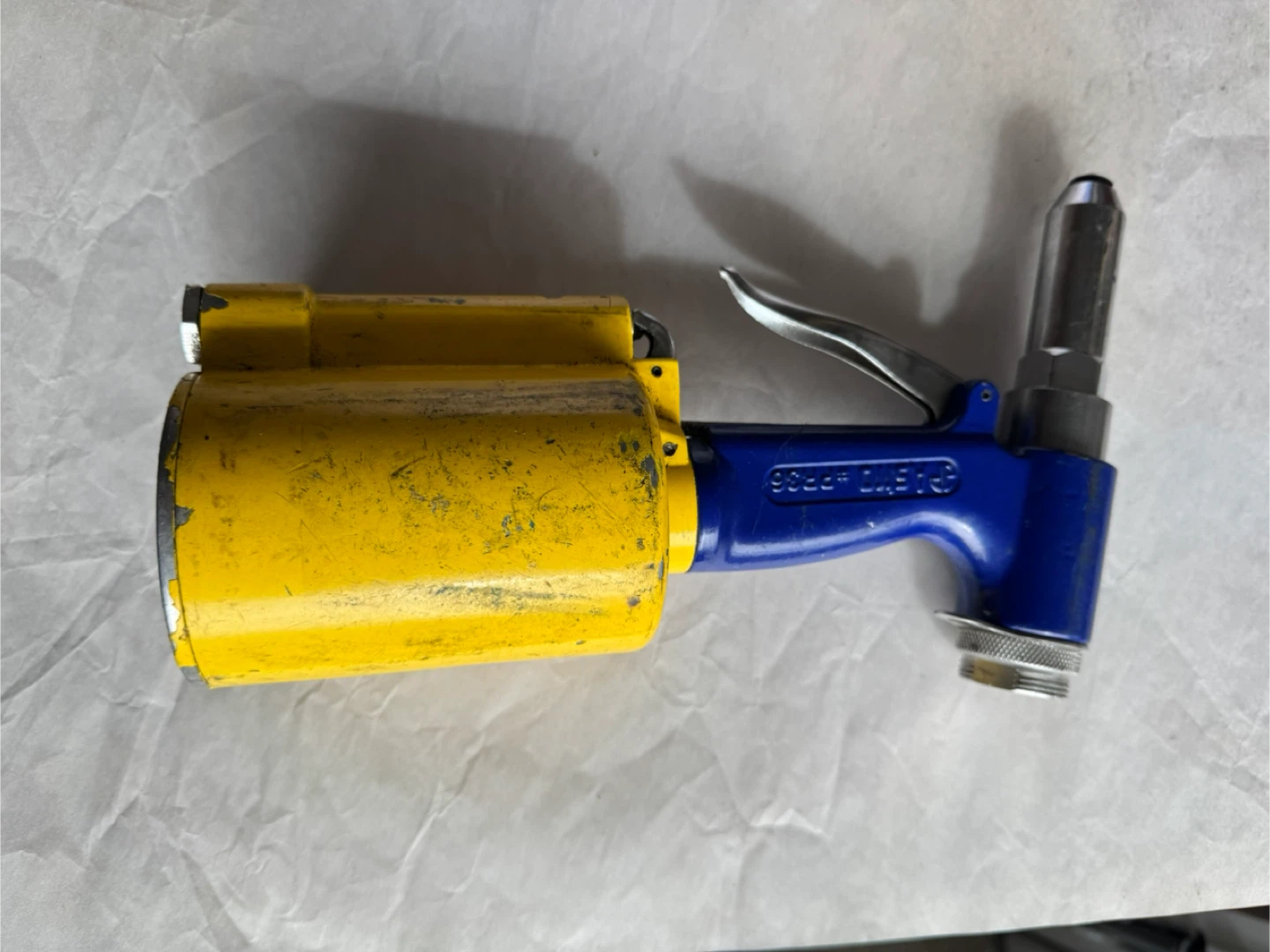 Used Pneumatic Rivet Gun - Yellow & Blue - photo 3