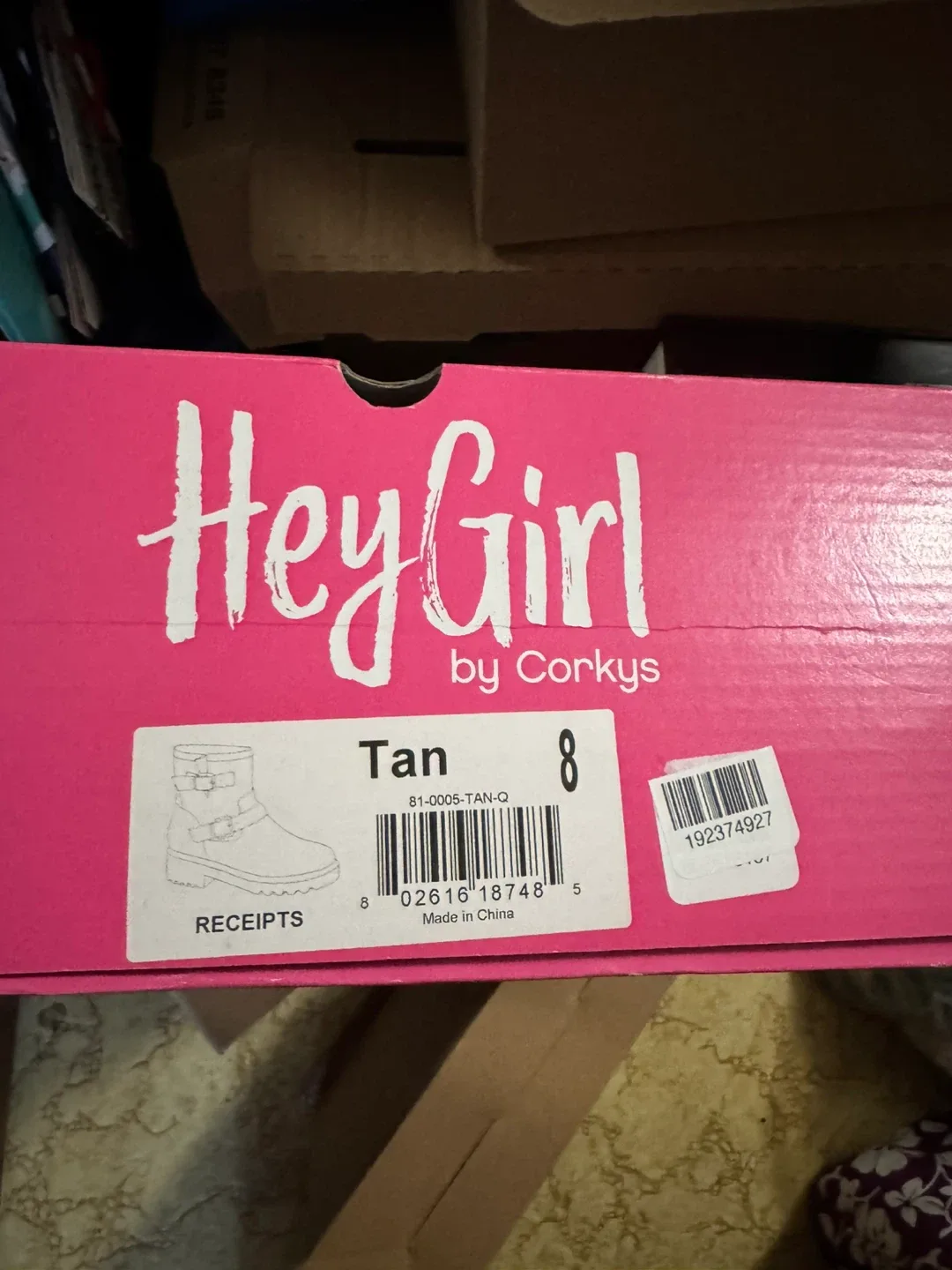 Hey Girl by Corkys Tan Boots - Size 8