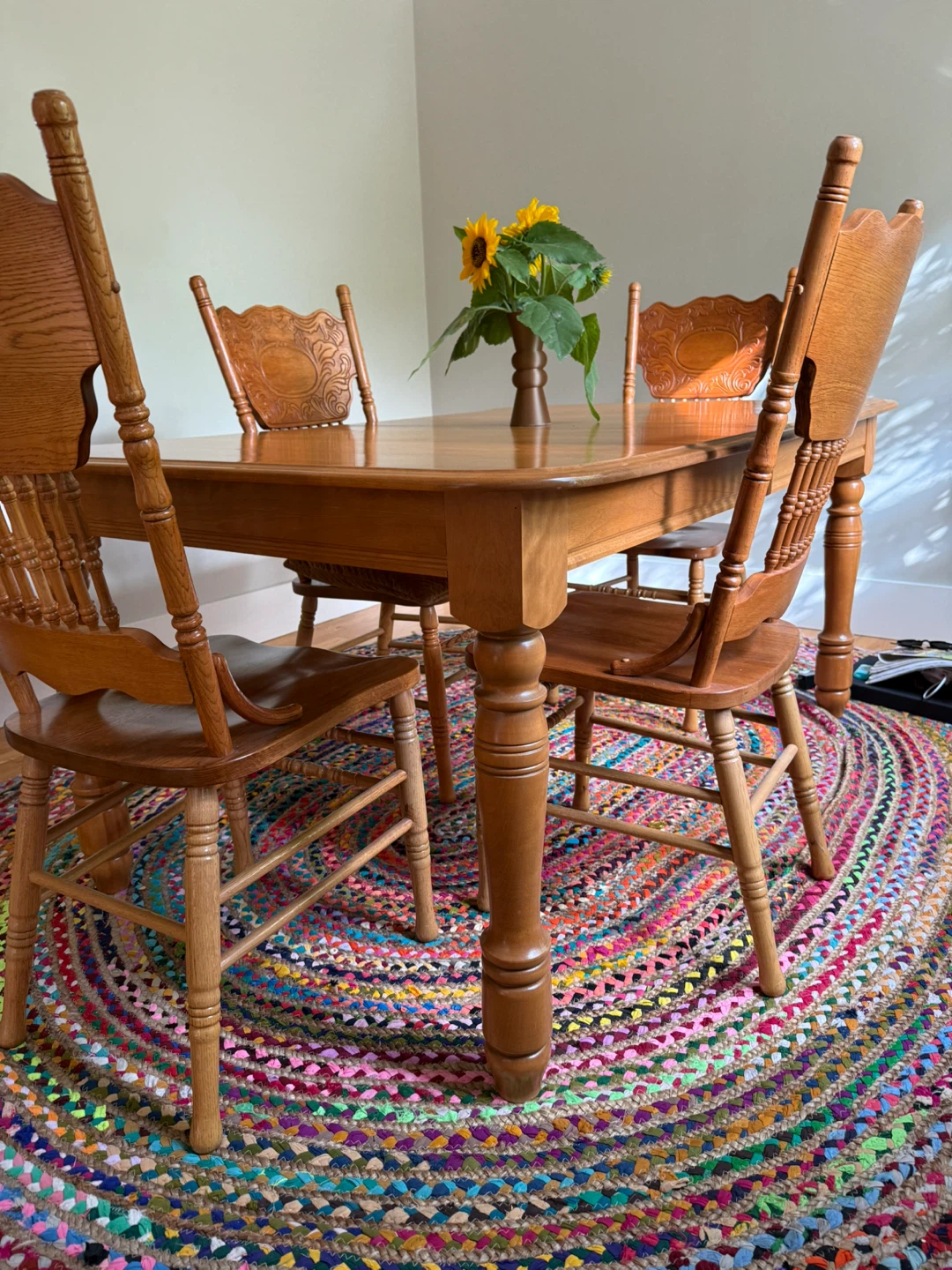 Wooden Dining Table with Four Chairs - photo 2