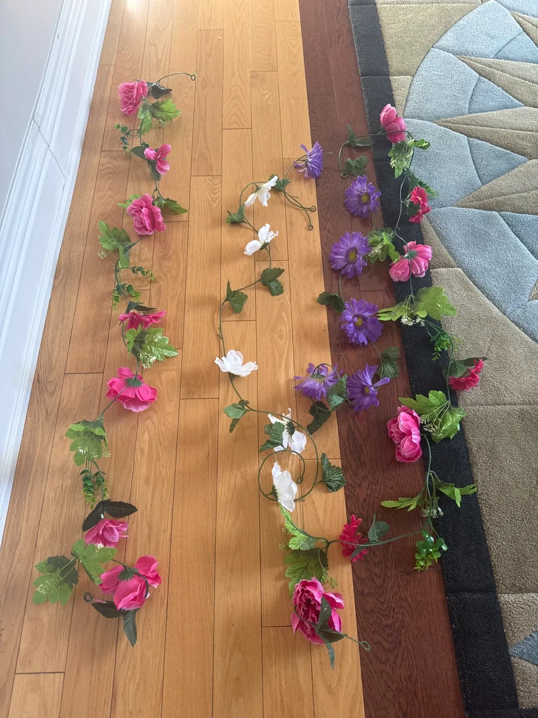 Floral Garland - Pink, Purple, and White thumbnail