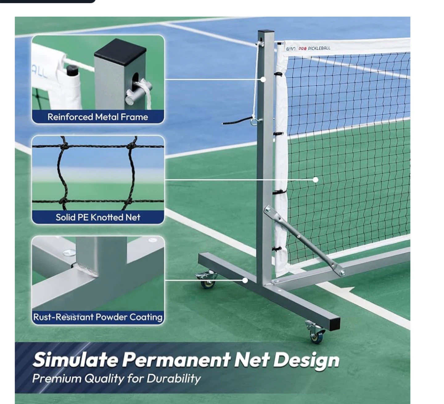 BNM Pro Pickleball Net - Full Court Size - photo 4