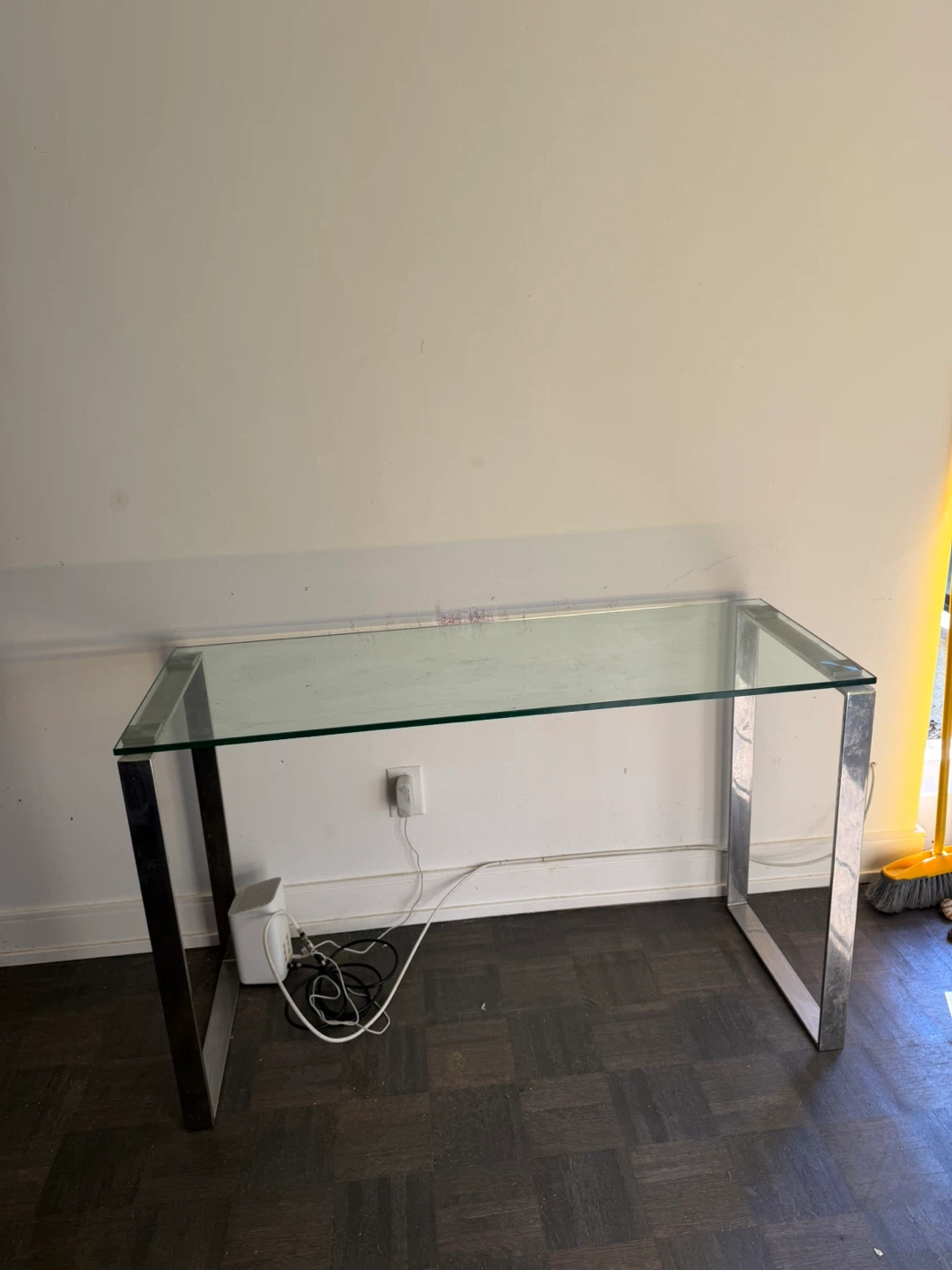 Glass Top Desk with Metal Frame - photo 3