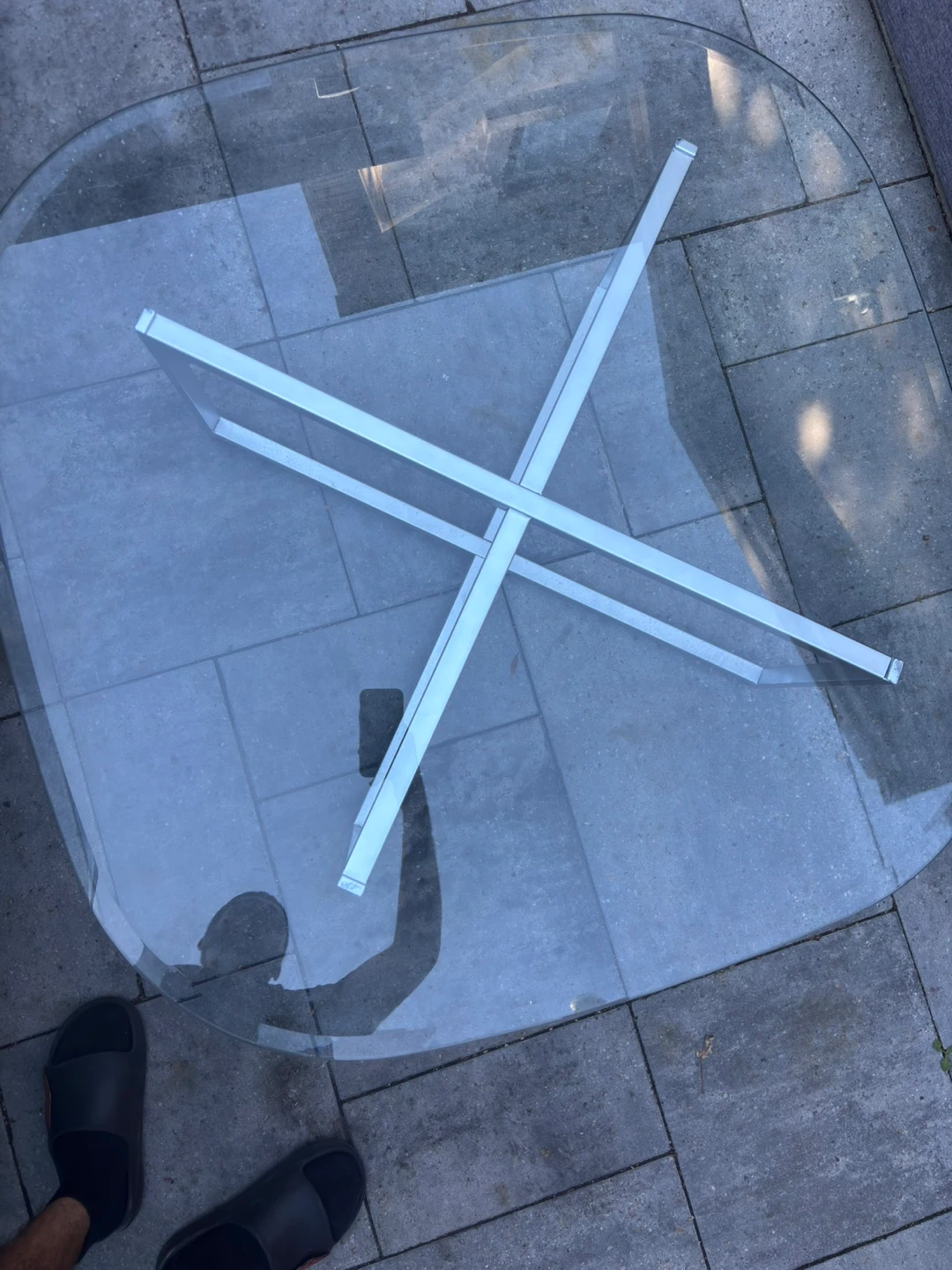 Glass Coffee Table with Metal Legs - photo 2