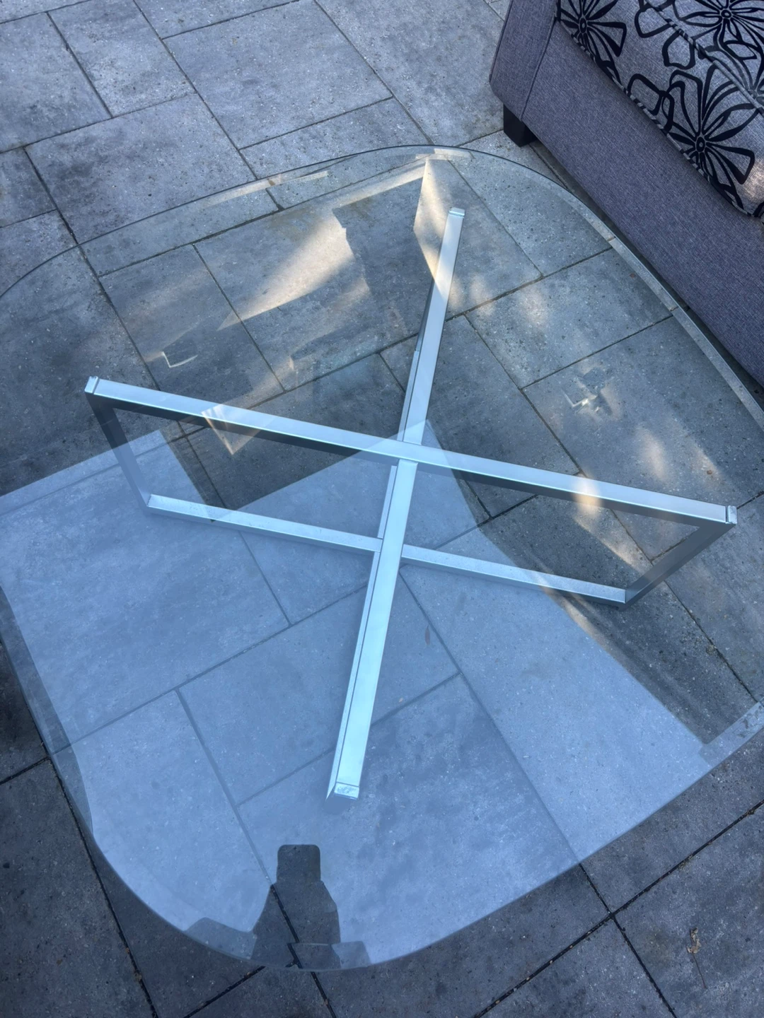 Glass Coffee Table with Metal Legs - photo 5