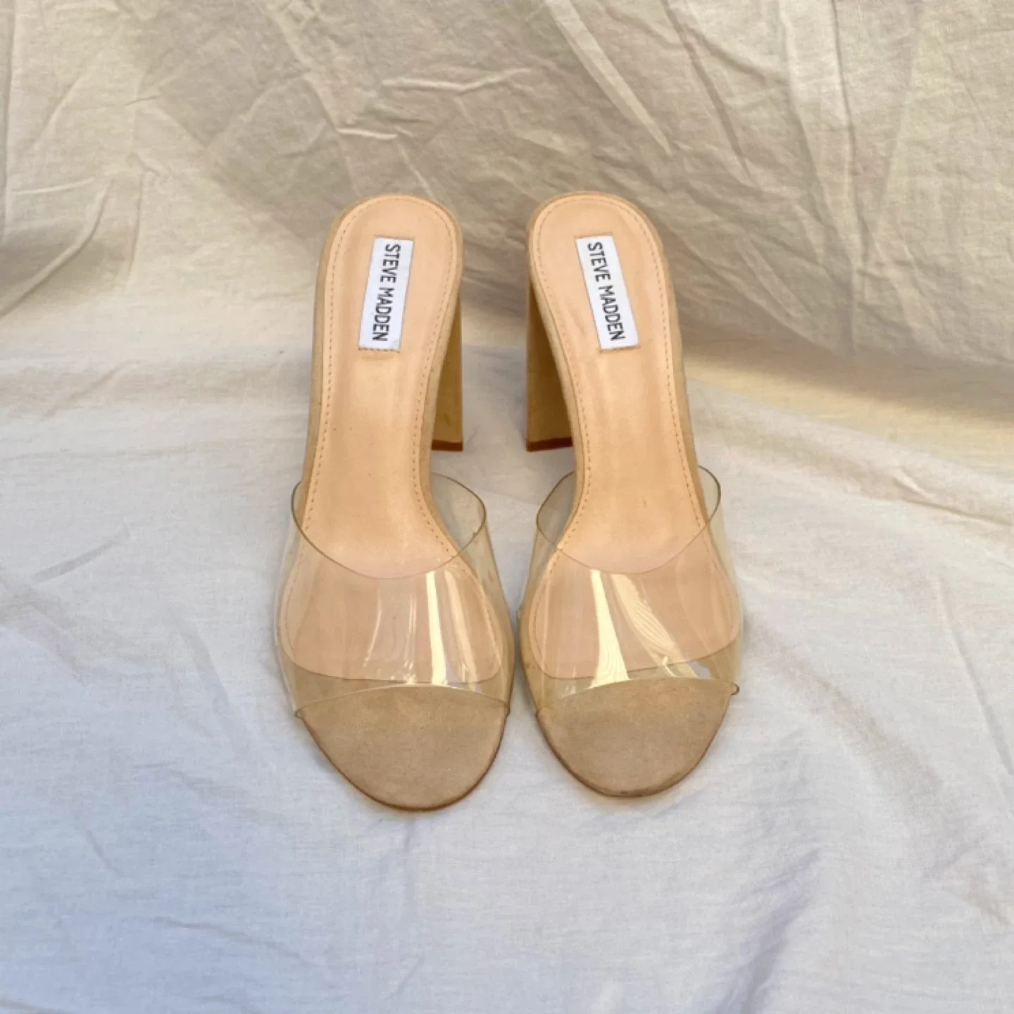 Steve Madden Clear Heeled Mules, Size 9 image indicator(2)