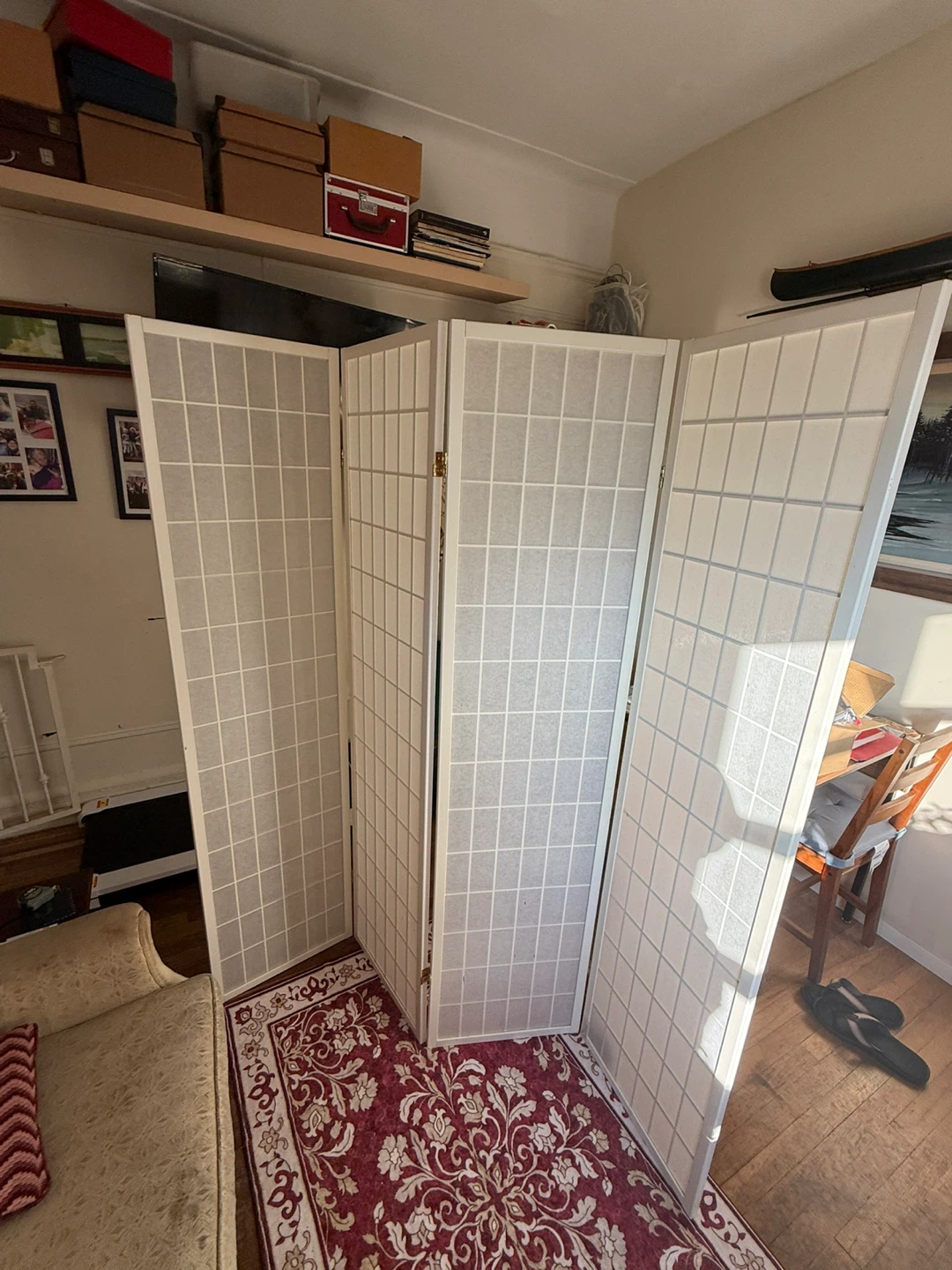 White Folding Room Divider - photo 2