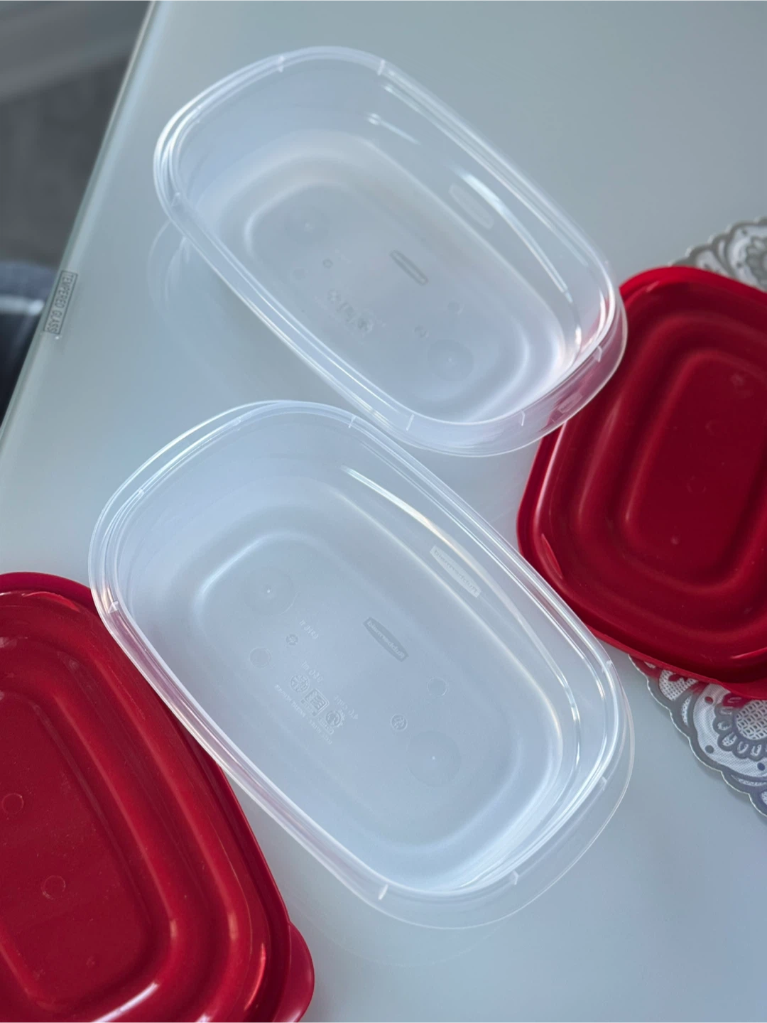 Rubbermaid TakeAlongs Containers with Red Lids