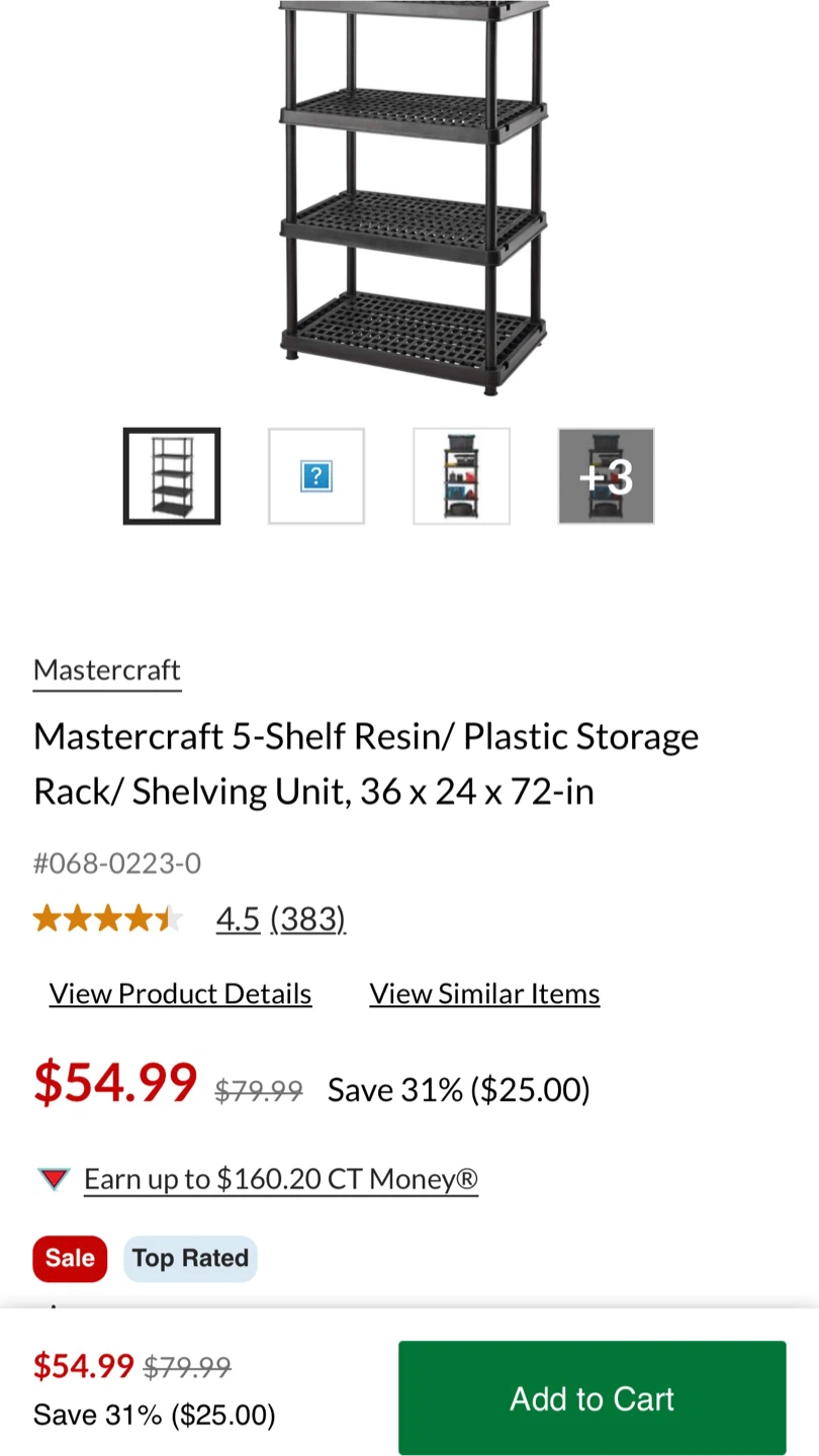 Mastercraft 5-Shelf Resin/ Plastic Storage Rack/ Shelving Unit - photo 4