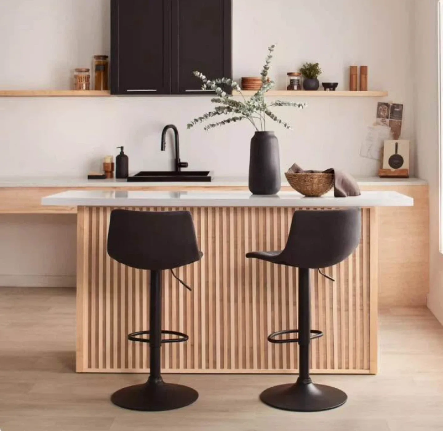 2 Black Adjustable Height Bar Stool from Bouclair image indicator(4)