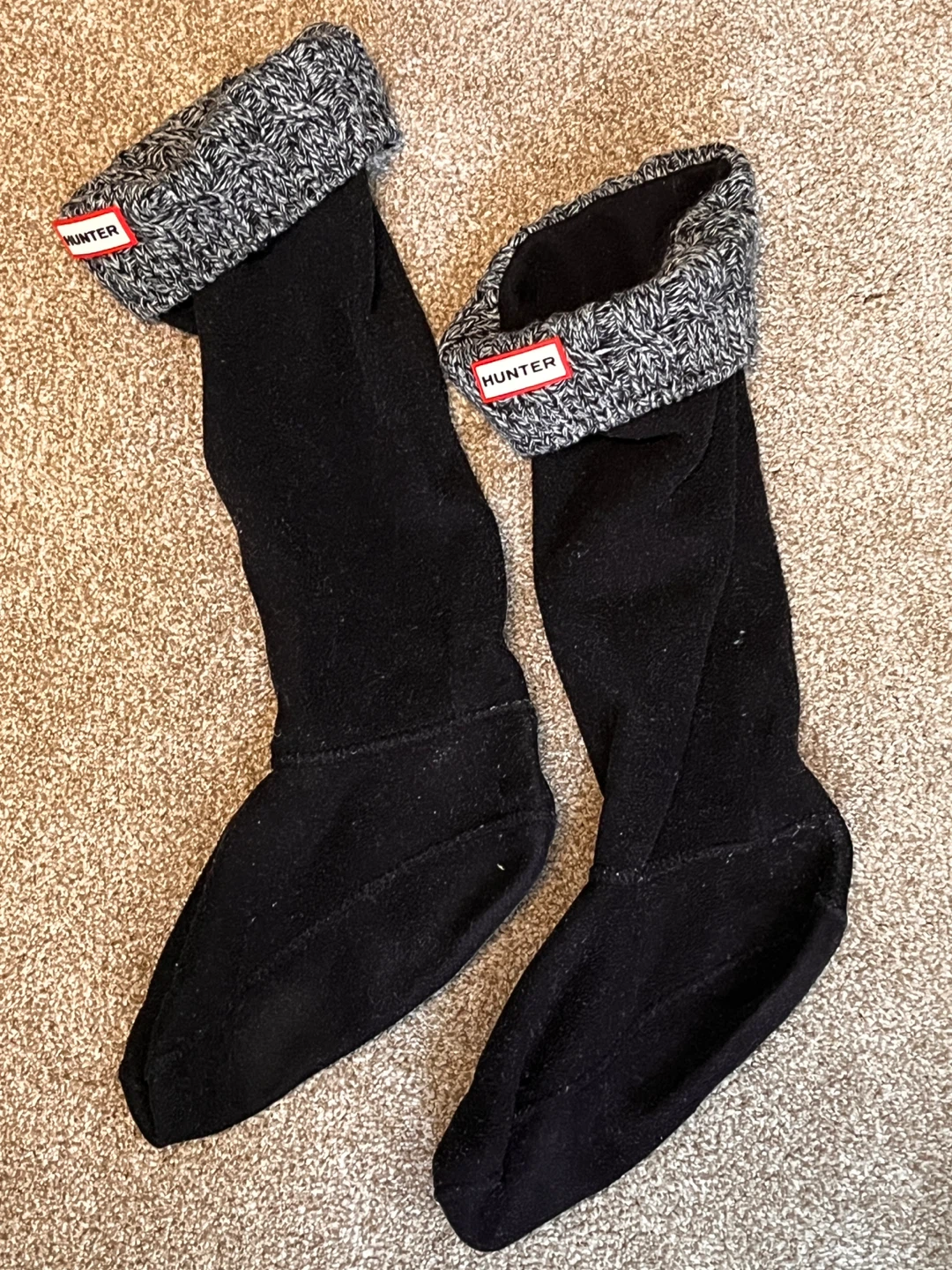 Hunter Black Knit Cuff Welly Socks - Size M - photo 2