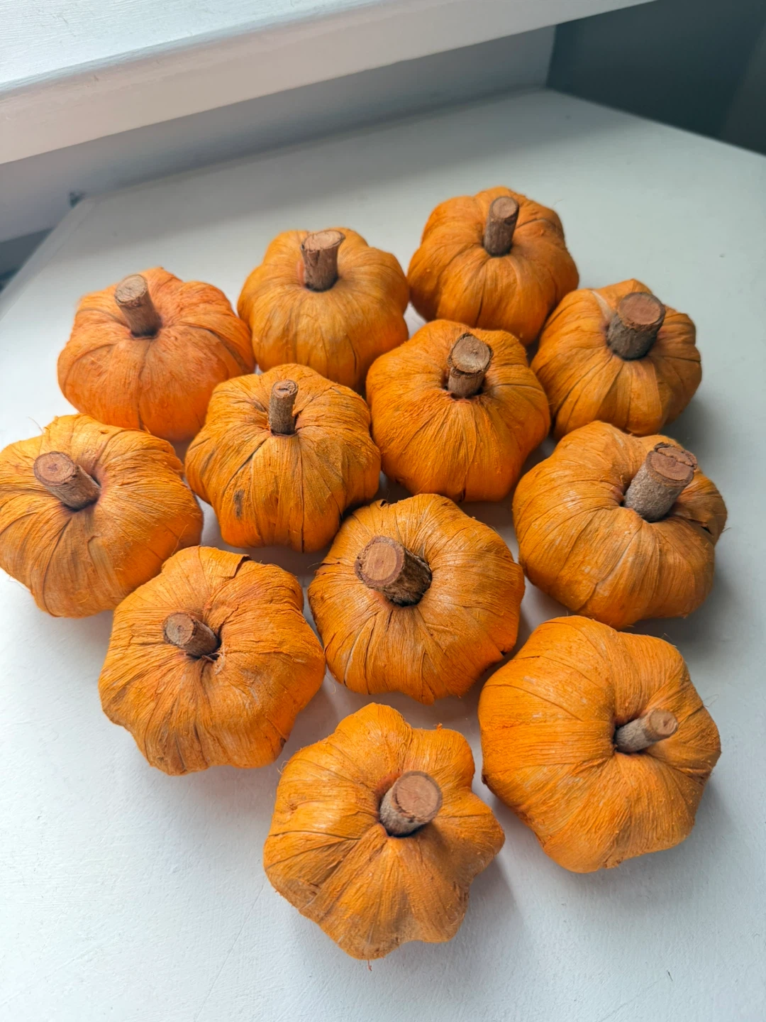 mini orange pumpkins - fall decor