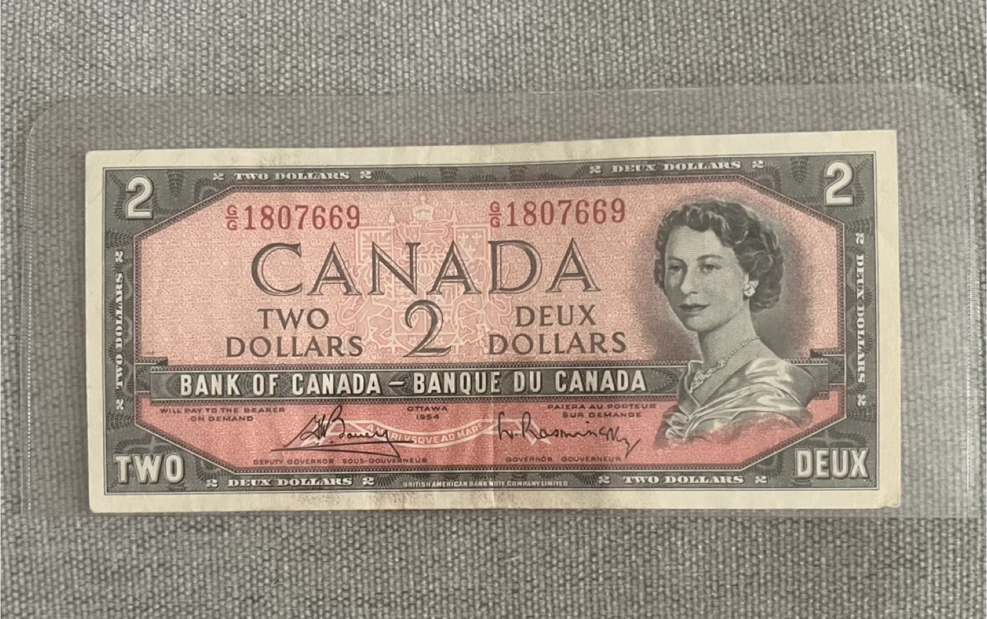 1954 Canada $2 Bill - Queen Elizabeth II thumbnail