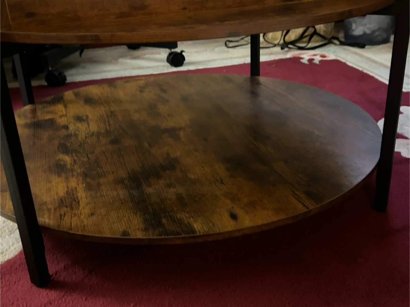 Round Coffee Table with Adjustable Height and Storage - photo 5