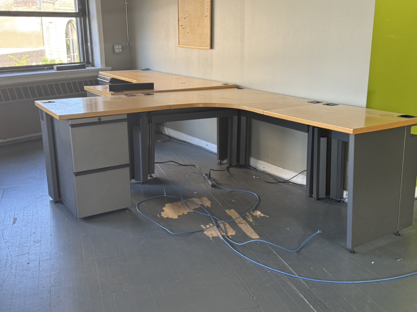 L-Shaped Office Desk with Drawers