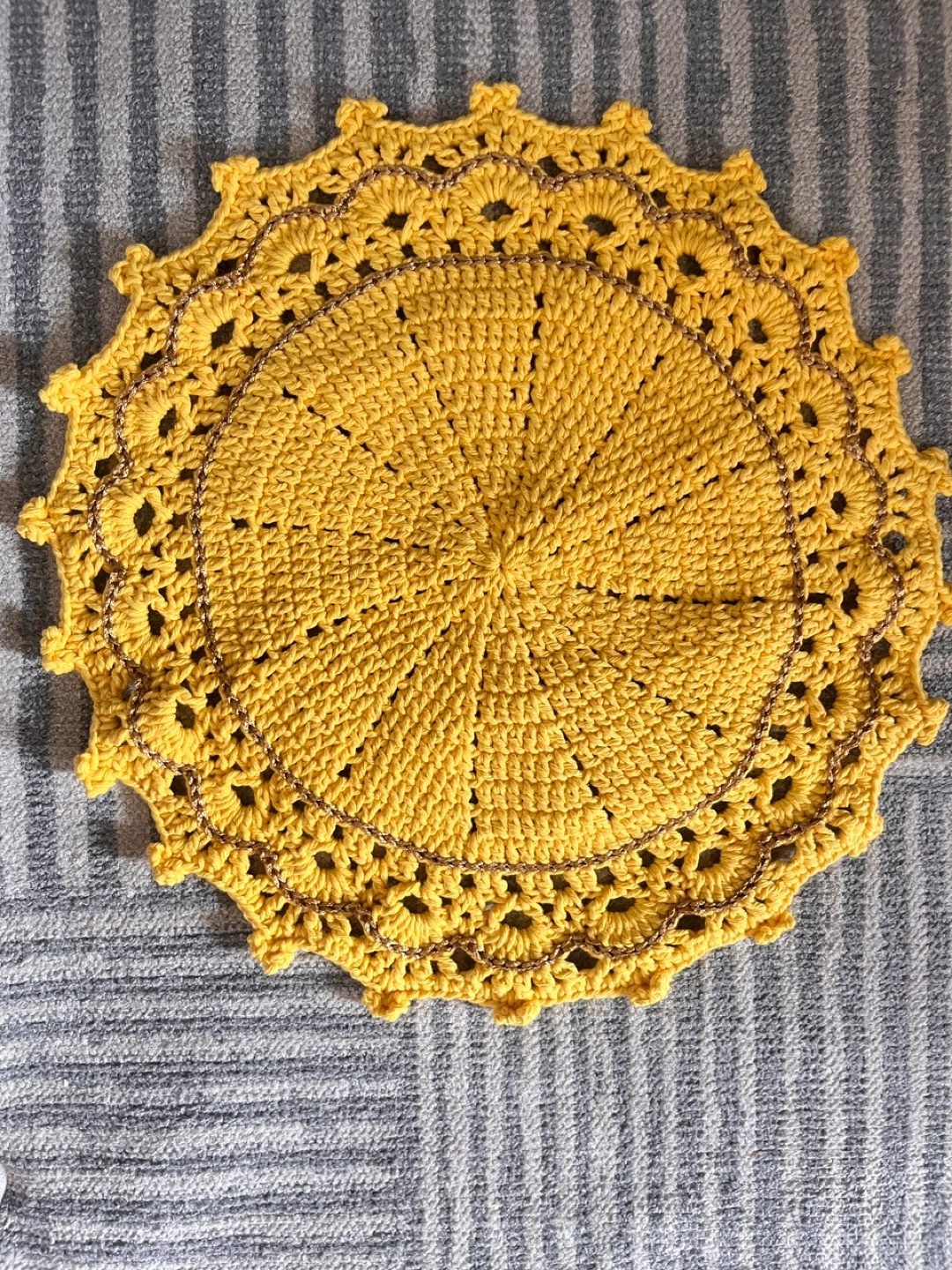 Handmade Yellow Crochet Doilies (Set of 4) - photo 2