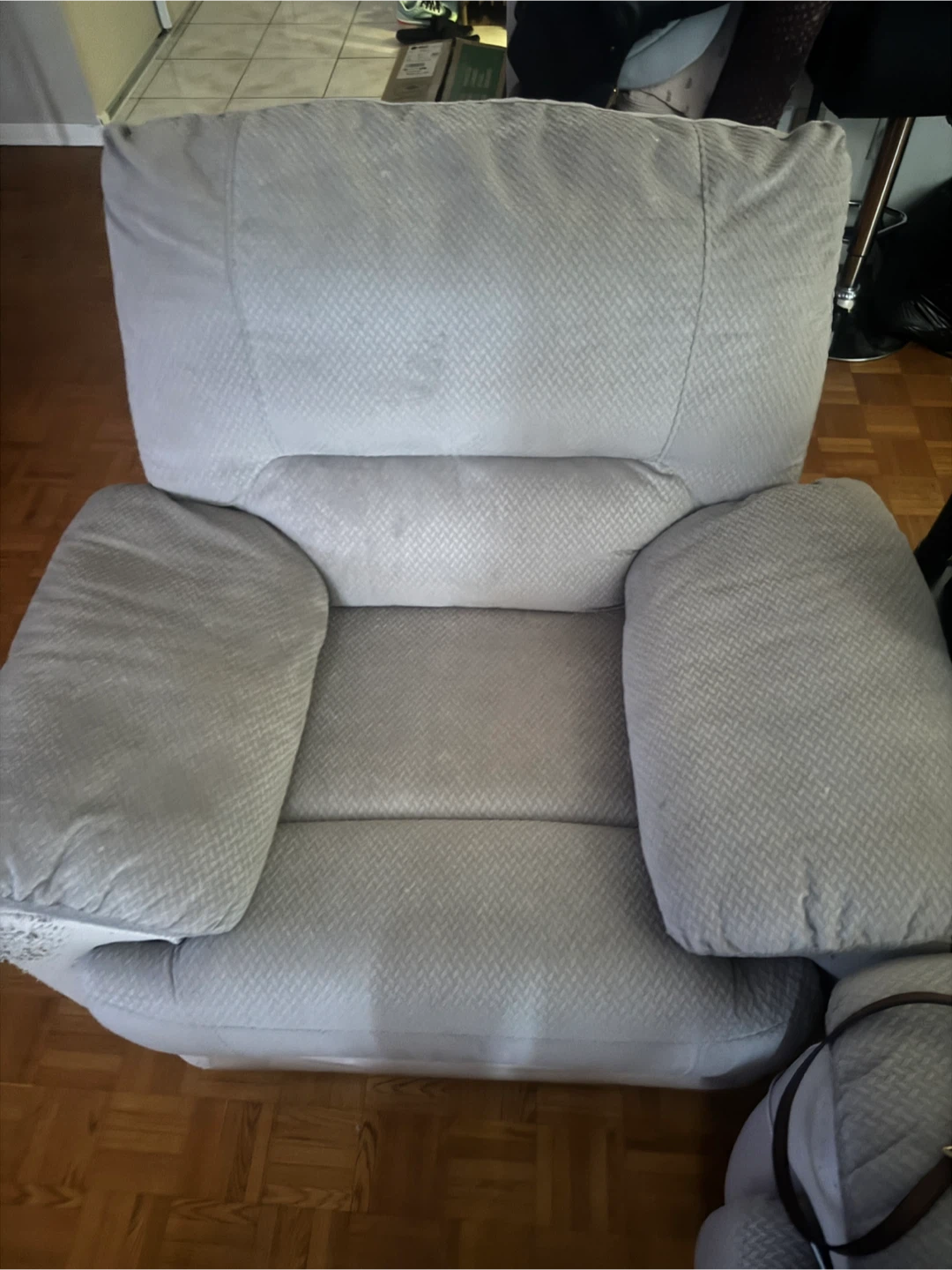 Comfortable Beige Reclining Sofa and Chair Set