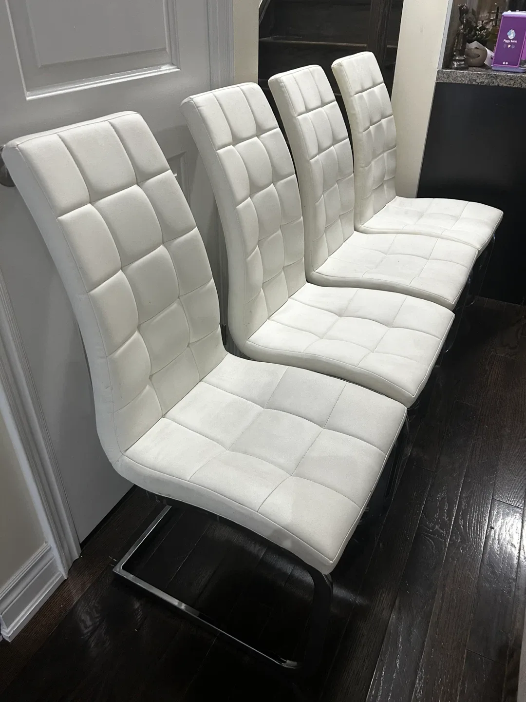 Set of 4 White Dining Chairs