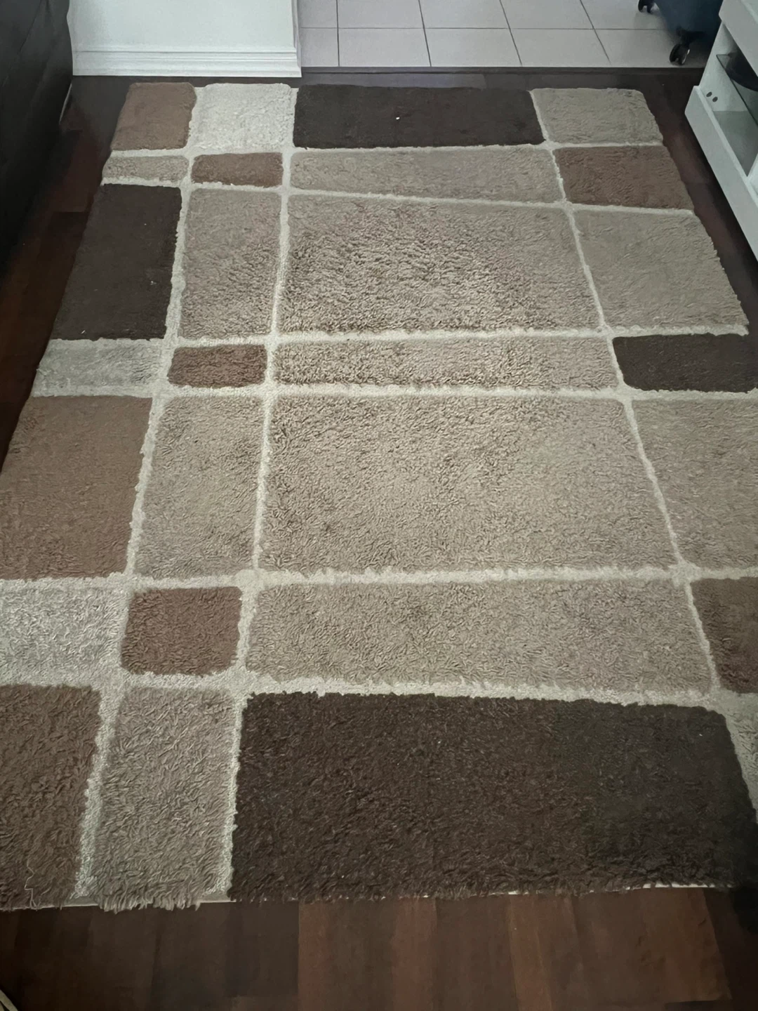 Brown & Beige Geometric Rug