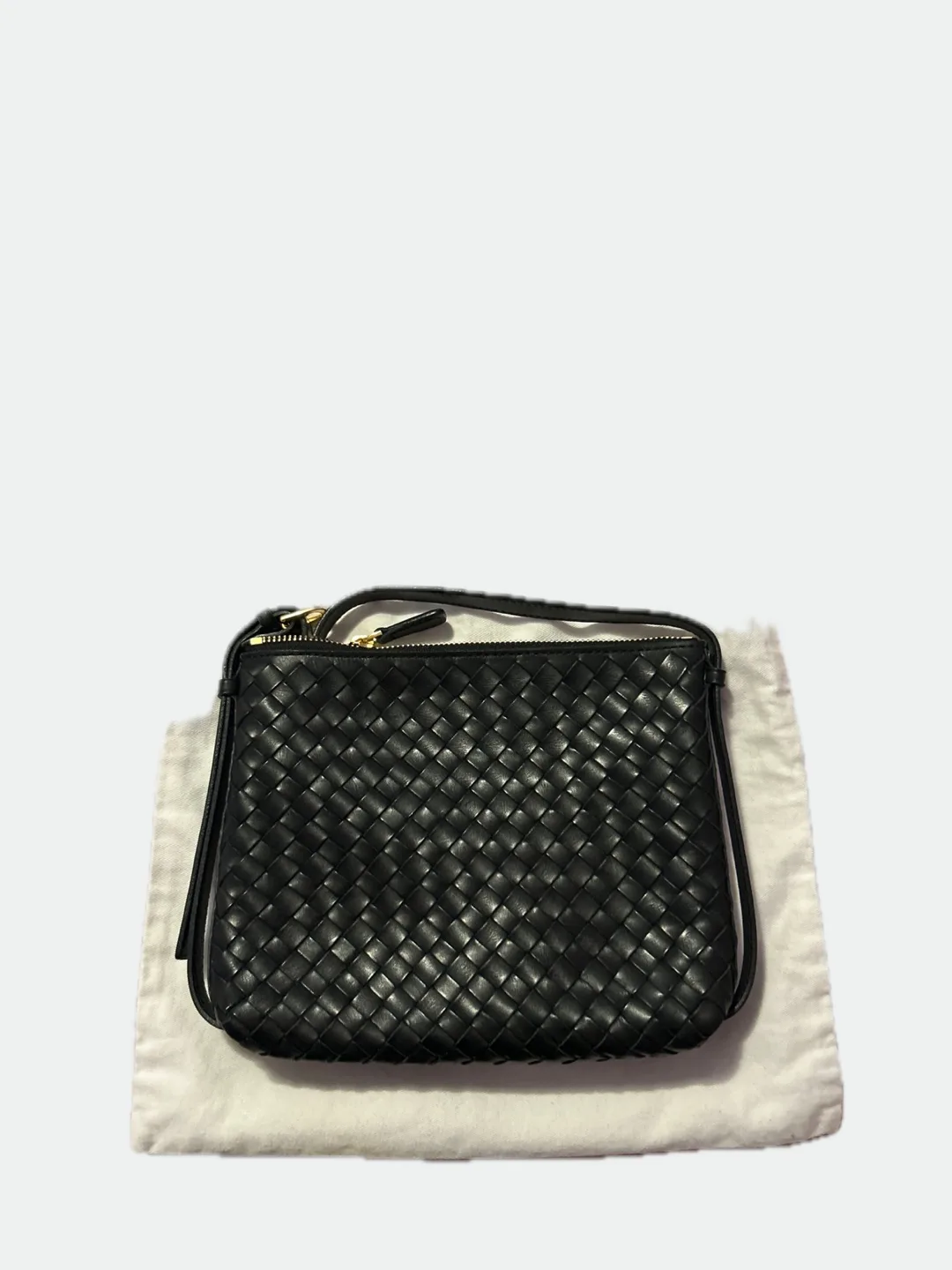 Madewell Black Woven Leather Crossbody Bag