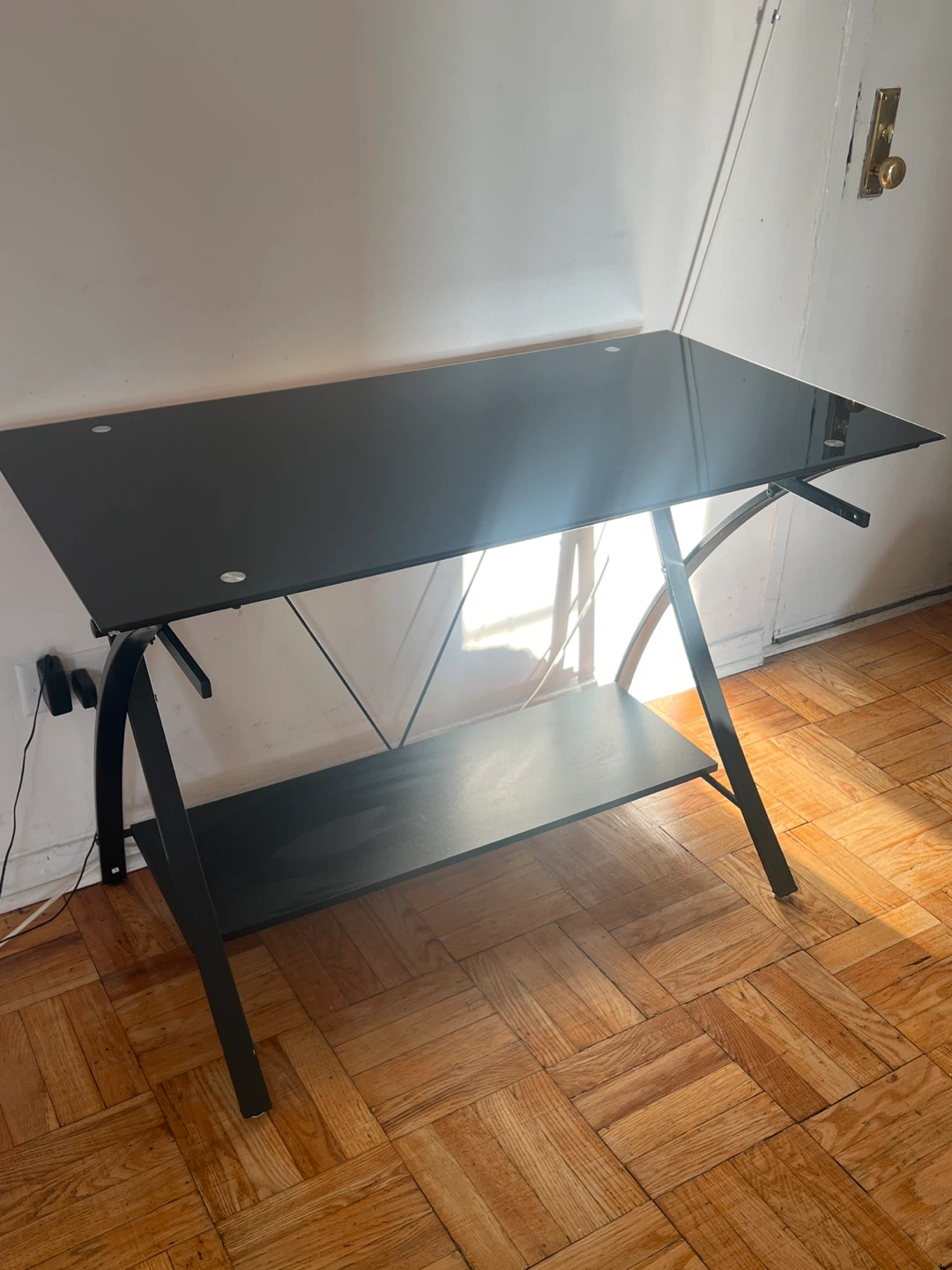 Black Glass Top Desk