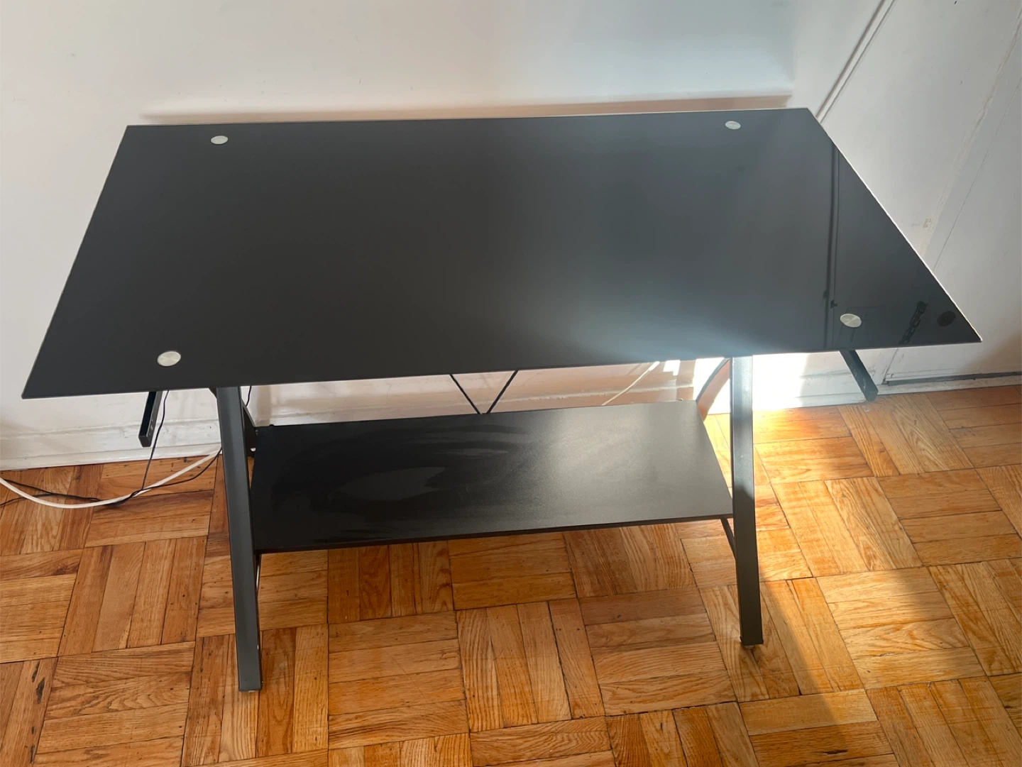 Black Glass Top Desk - photo 2
