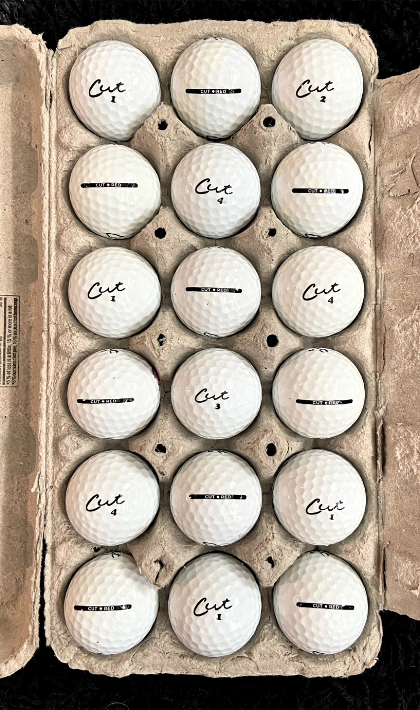 18 Cut Red Golf Balls - photo 2