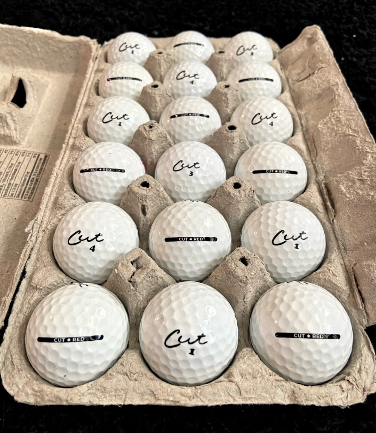 18 Cut Red Golf Balls