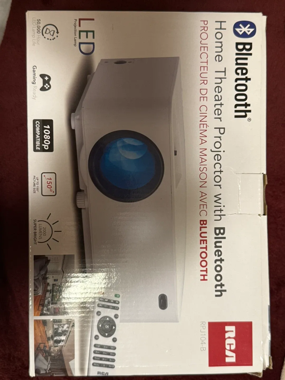 RCA Bluetooth Home Theater Projector RPJ104-B thumbnail