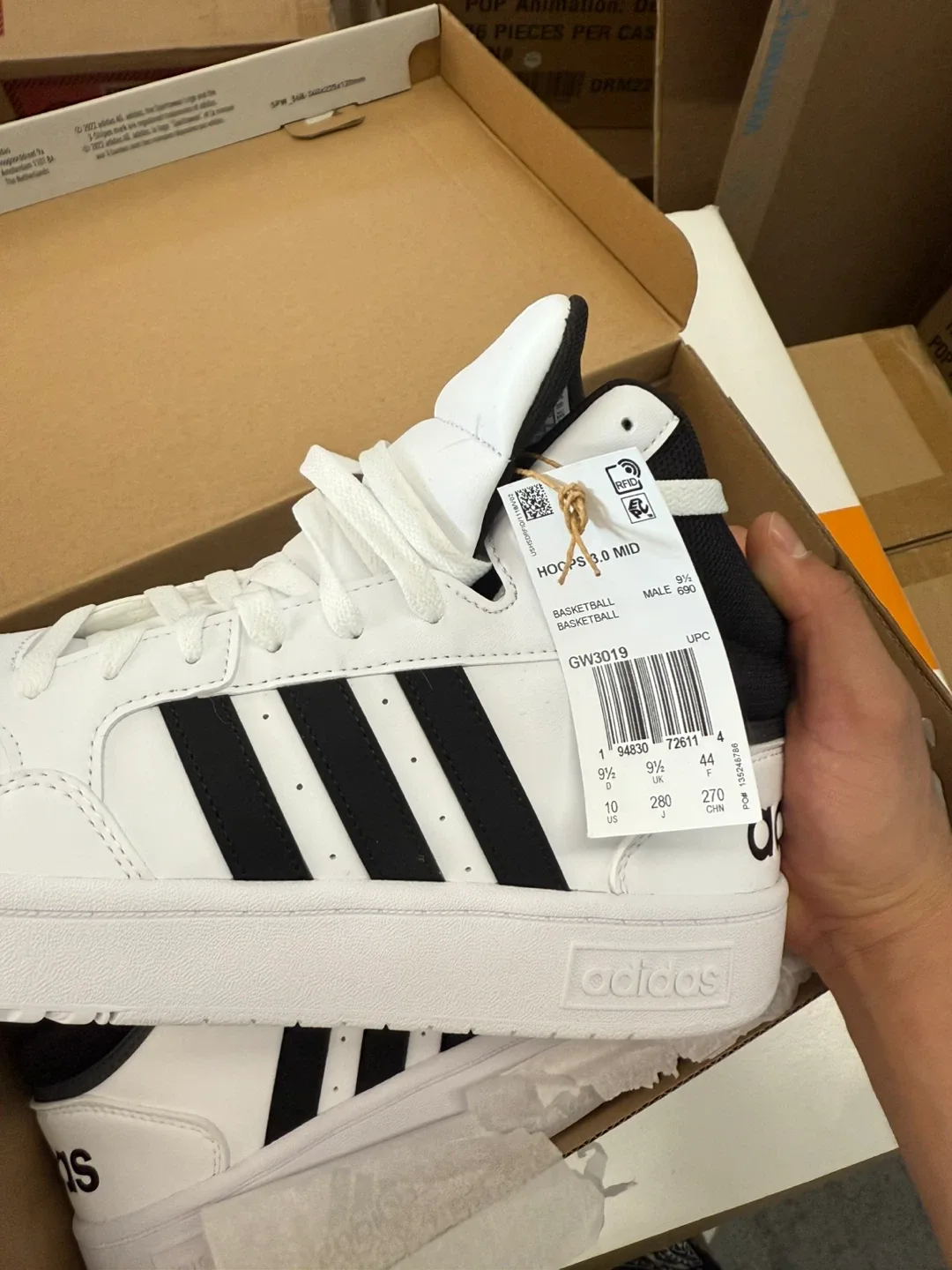 New Adidas Hoops 3.0 Mid Shoes - Men's US 10 image indicator(5)