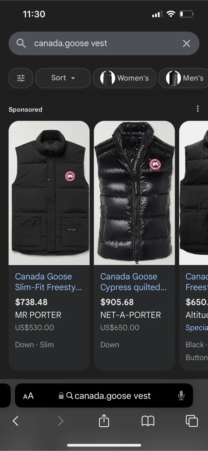 Canada Goose Black Down Vest image indicator(2)