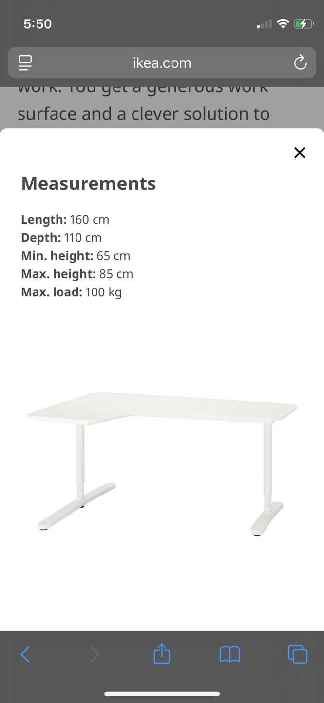 Ikea BEKANT White Corner Desk - 160x110 cm - photo 3