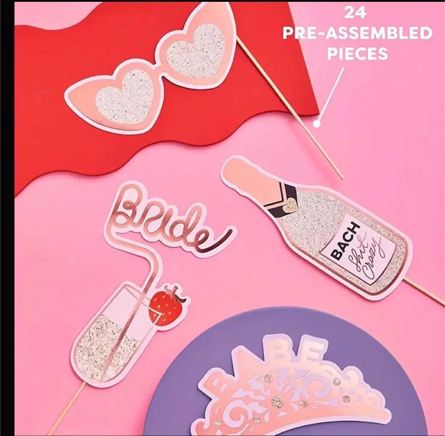 24 Piece Bachelorette Party Photo Booth Props thumbnail