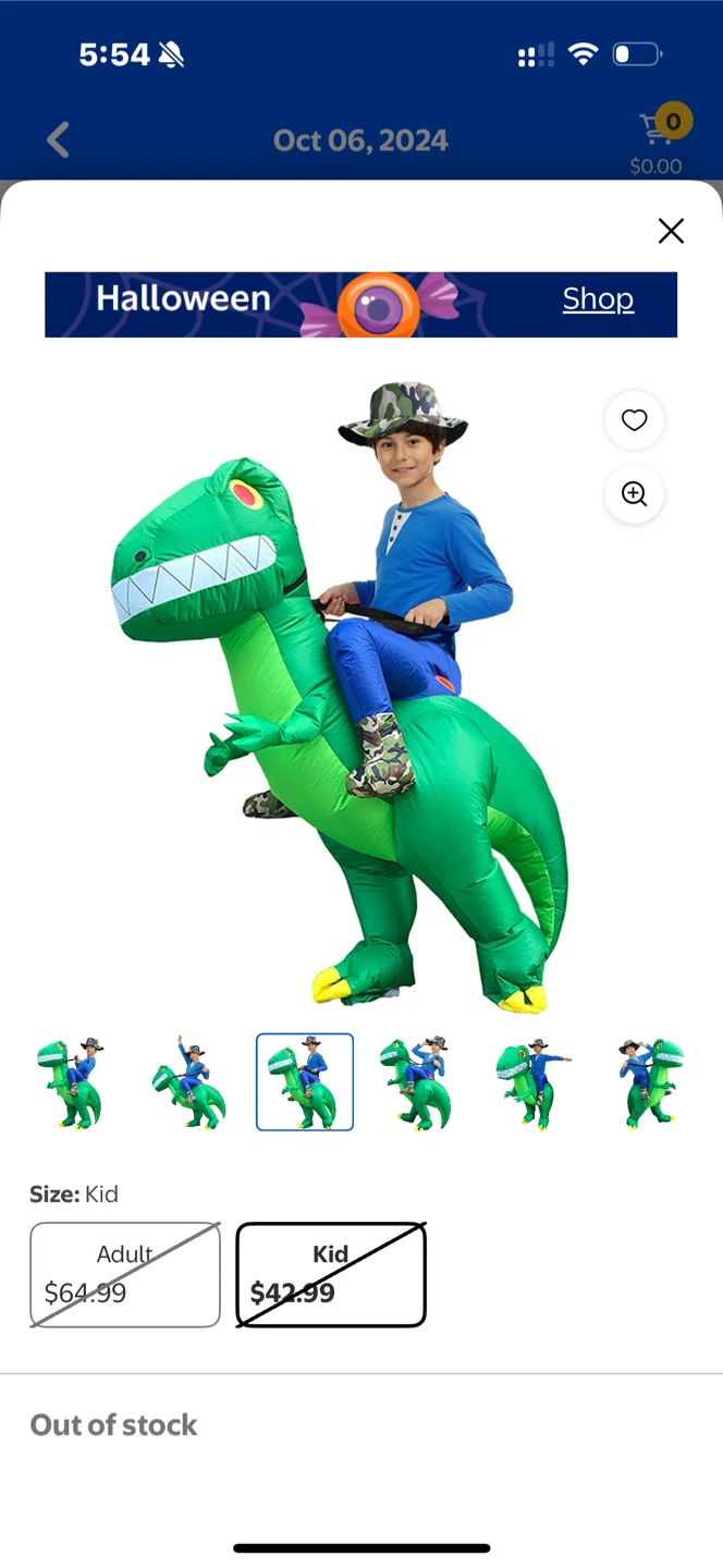 Dinosaur Rider Inflatable Costume - Kid Size S - photo 2