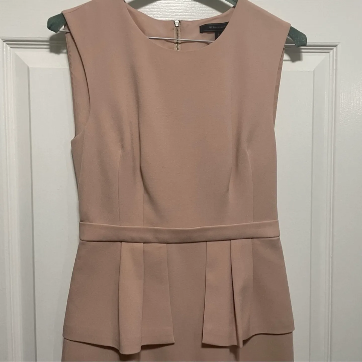 BCBGMAXAZRIA Pale Pink Peplum Dress image indicator(5)