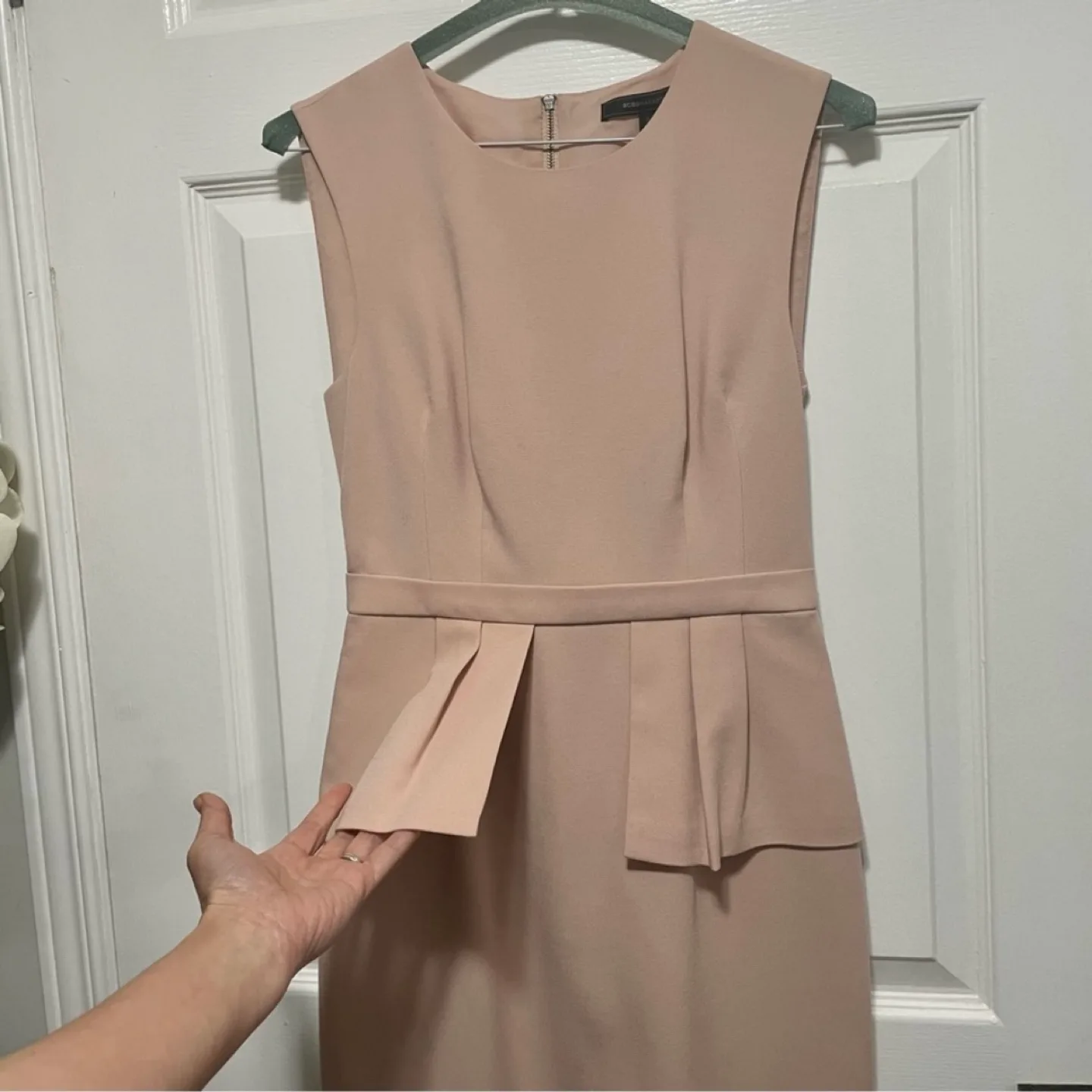 BCBGMAXAZRIA Pale Pink Peplum Dress image indicator(6)