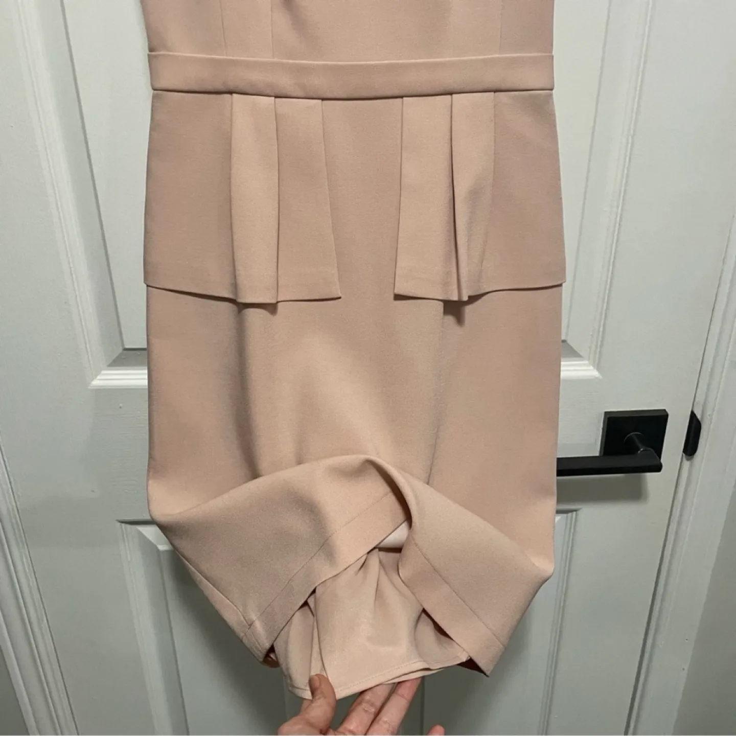 BCBGMAXAZRIA Pale Pink Peplum Dress image indicator(8)