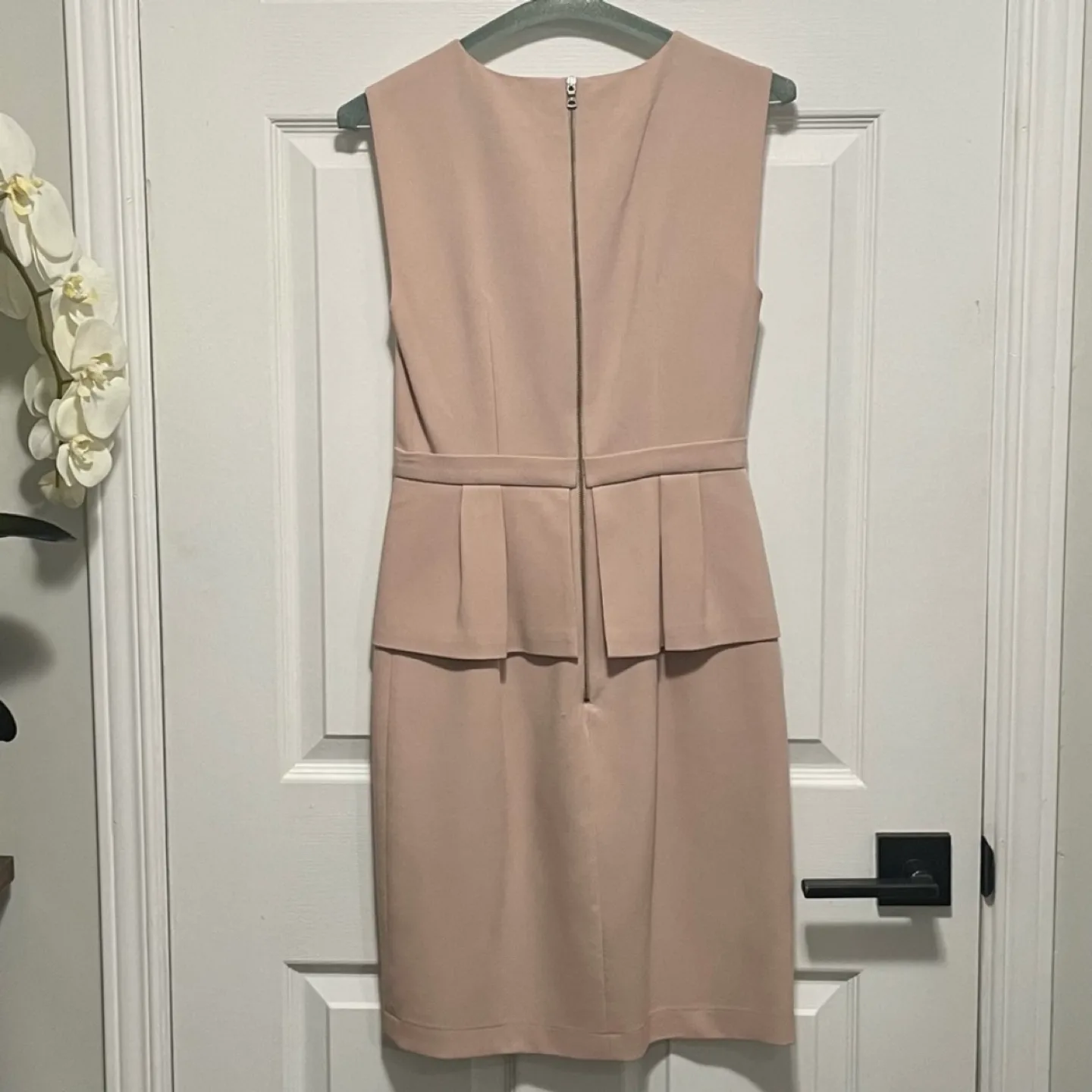 BCBGMAXAZRIA Pale Pink Peplum Dress image indicator(7)
