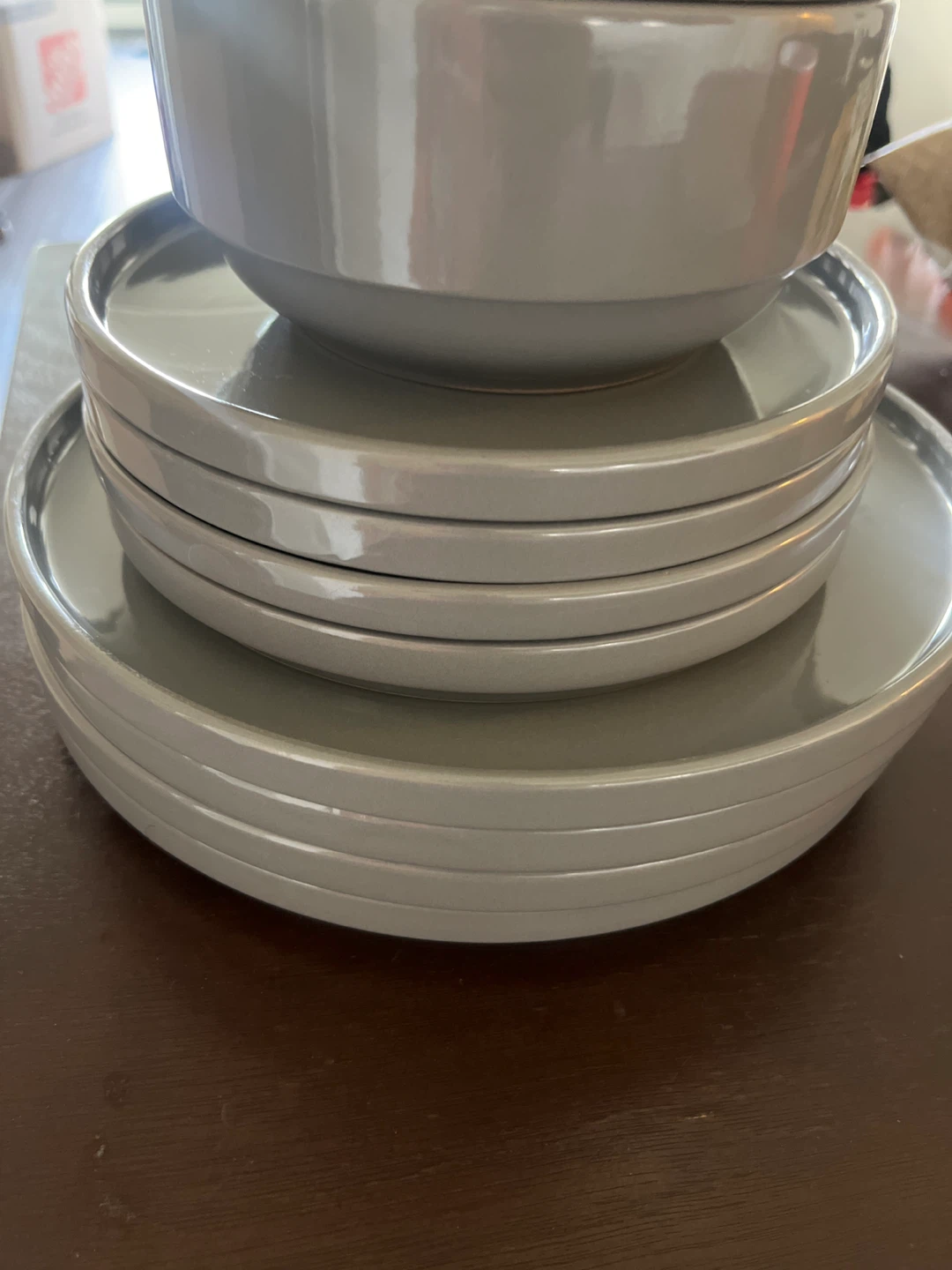 Modern Gray Dinnerware Set - Bowls & Plates