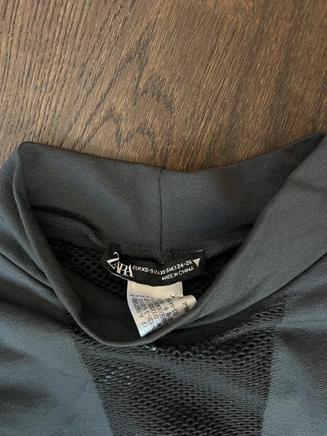 Zara Seamless Mesh Bodysuit - Anthracite Grey, Size XS image indicator(3)