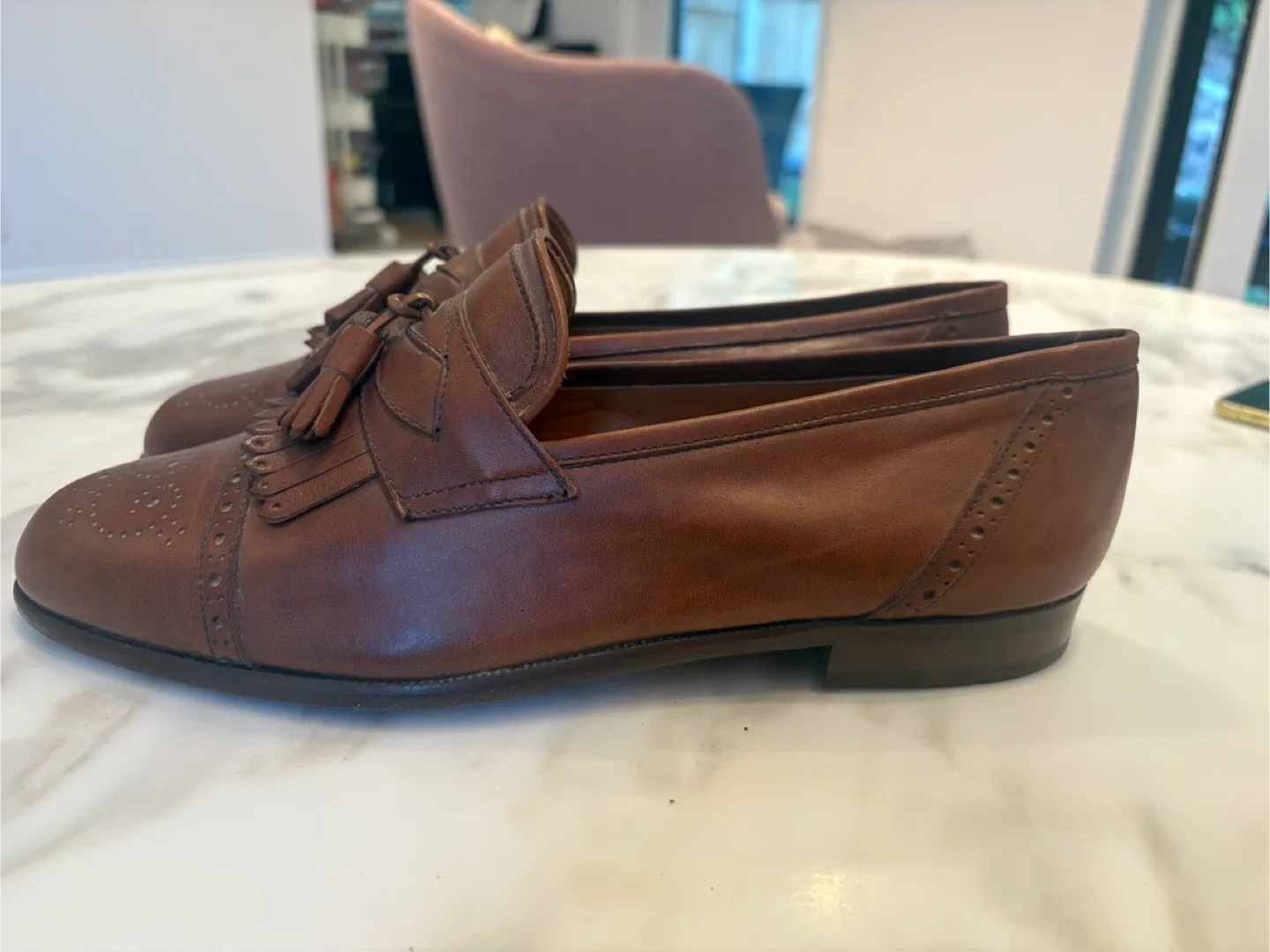 Bally Leather Tassel Loafers - Size 10.5 image indicator(4)