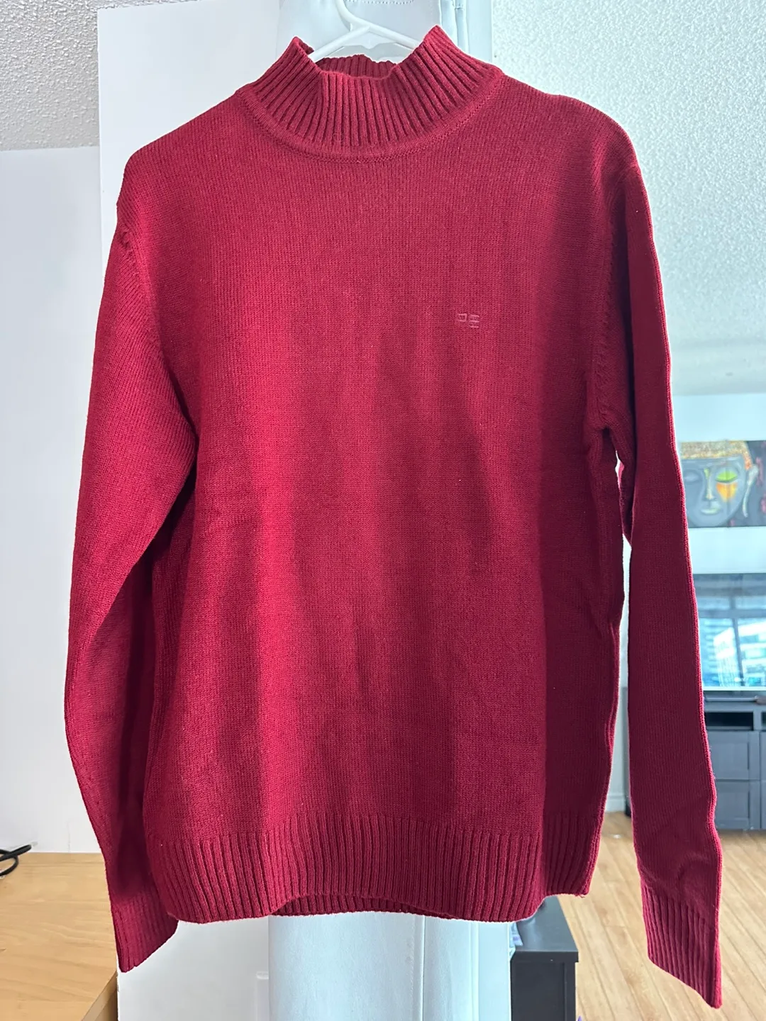Burgundy Ribbed Knit Sweater thumbnail