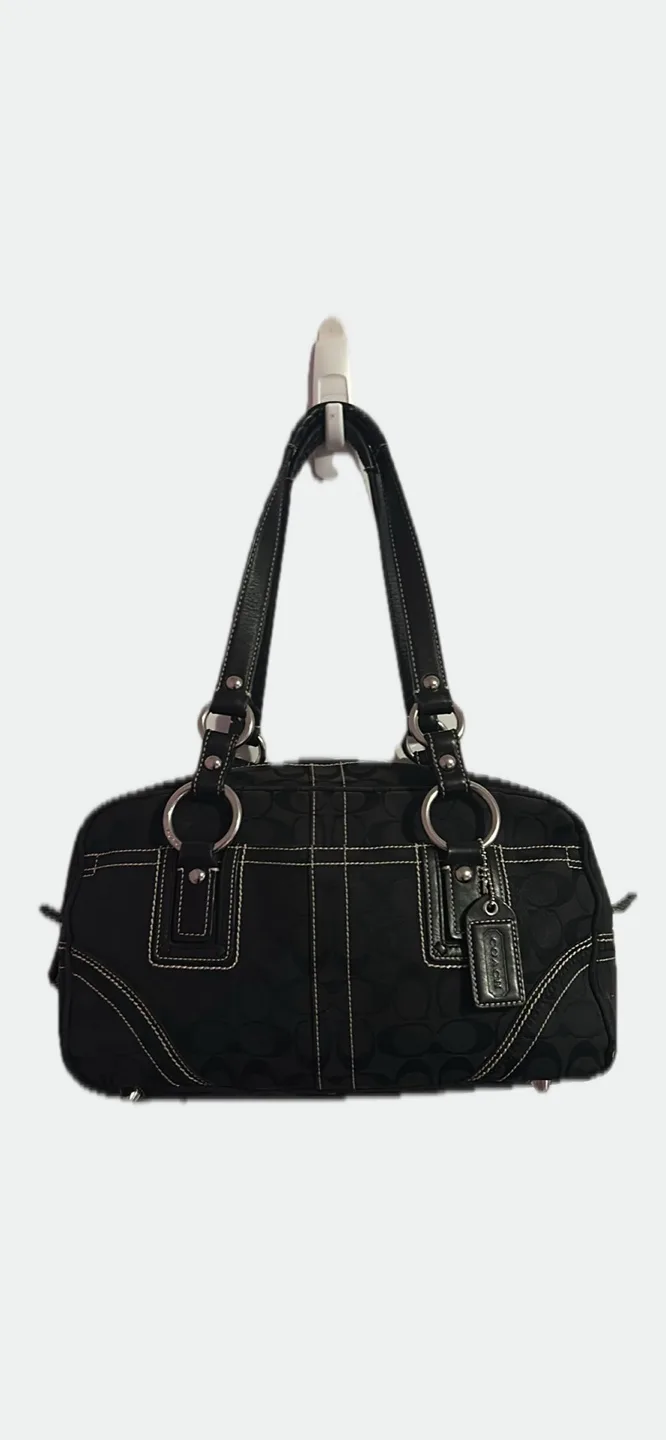 Coach Black Signature Canvas Satchel