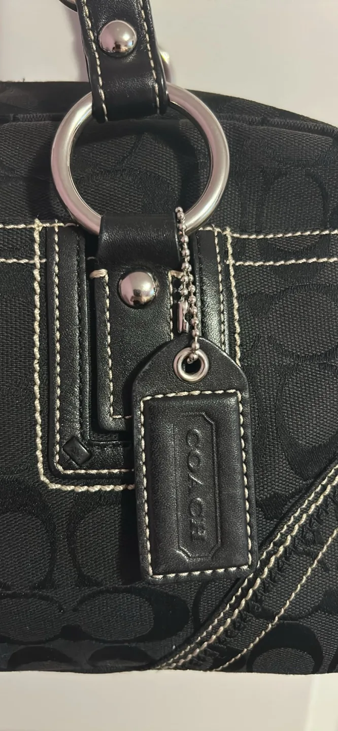 Coach Black Signature Canvas Satchel image indicator(2)