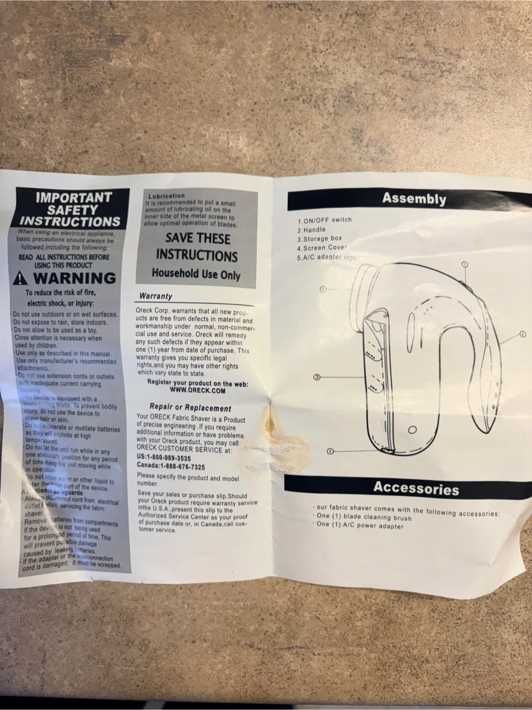 Oreck Fabric Shaver batteries included image indicator(4)