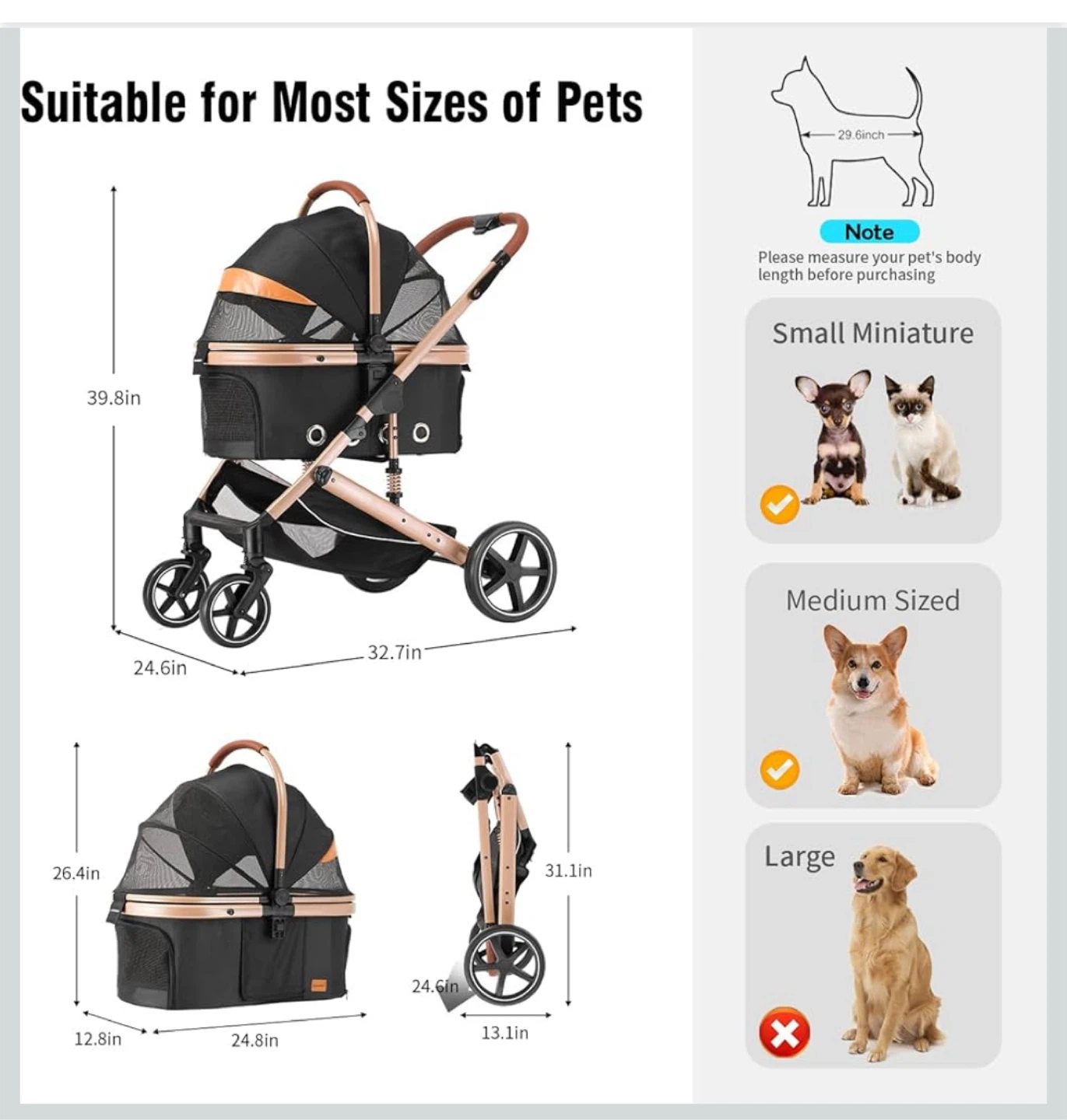 EchoSmile 4-in-1 Pet Stroller - Small/Medium Dogs - photo 2