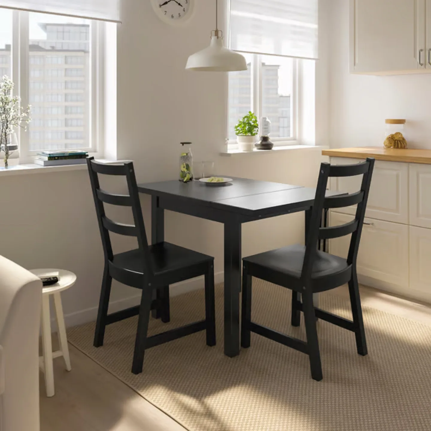 IKEA Norden Extendable Black Table and Chairs thumbnail